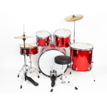 Bateria Acústica Parquer 5 Cuerpos Roja Platillos Soporte - Imagen 4