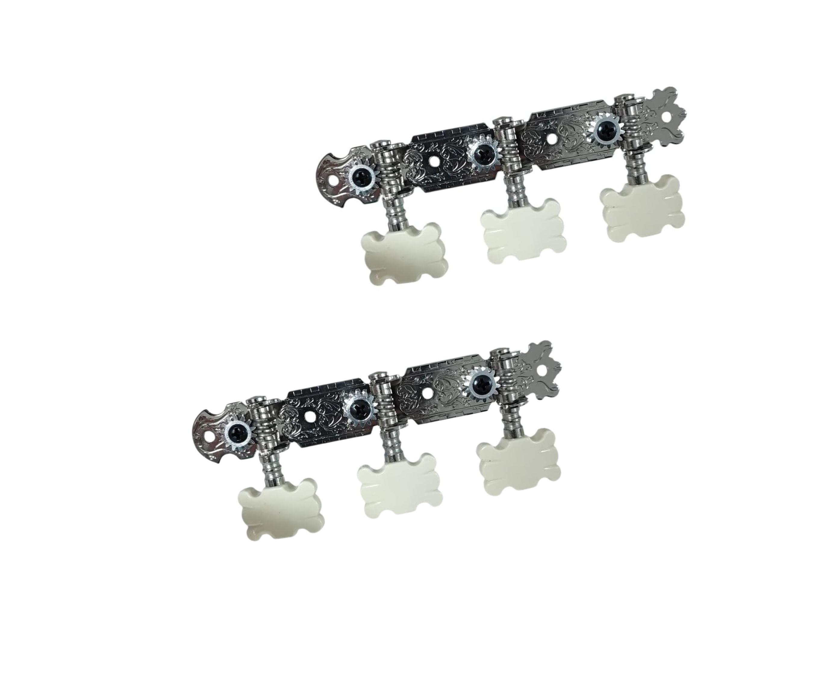 Clavijero de Guitarra Criolla Niquelada Llave Corta Perlada