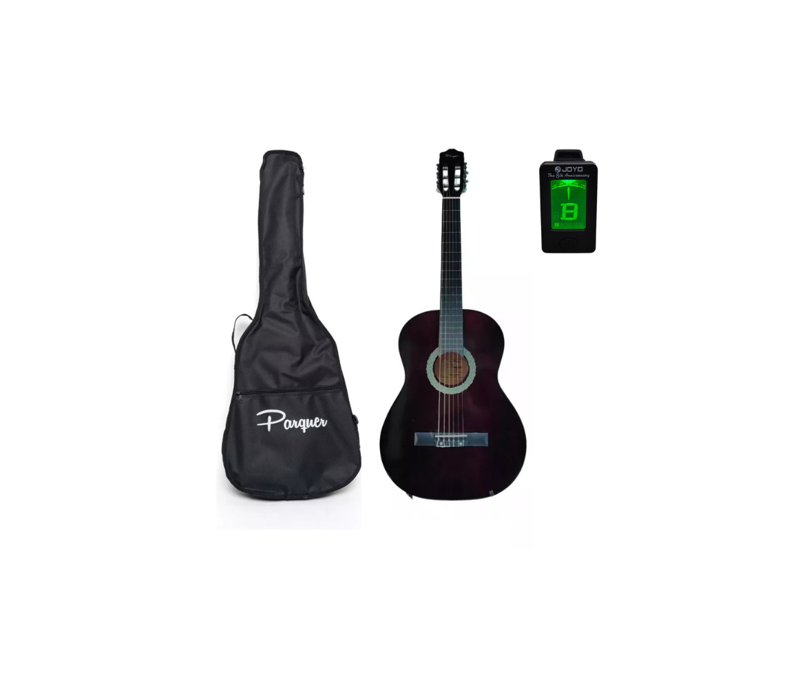 Guitarra Clásica Criolla Parquer Marrón Funda Púa Oferta