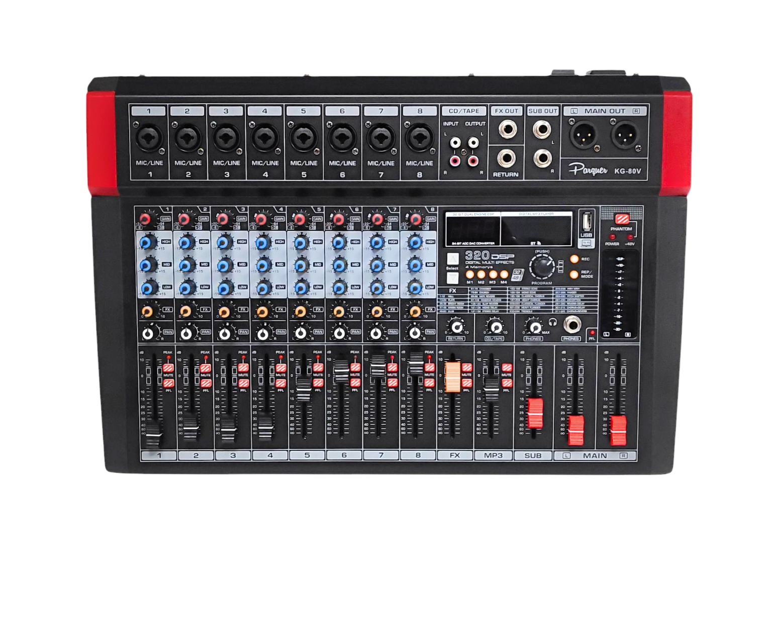 Mixer Consola Digital Parquer 8 Canales 320 Efectos