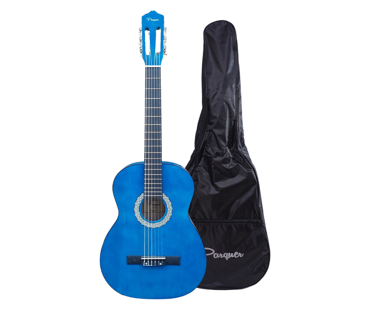Guitarra Clásica Criolla Parquer Azul Funda Púa Oferta