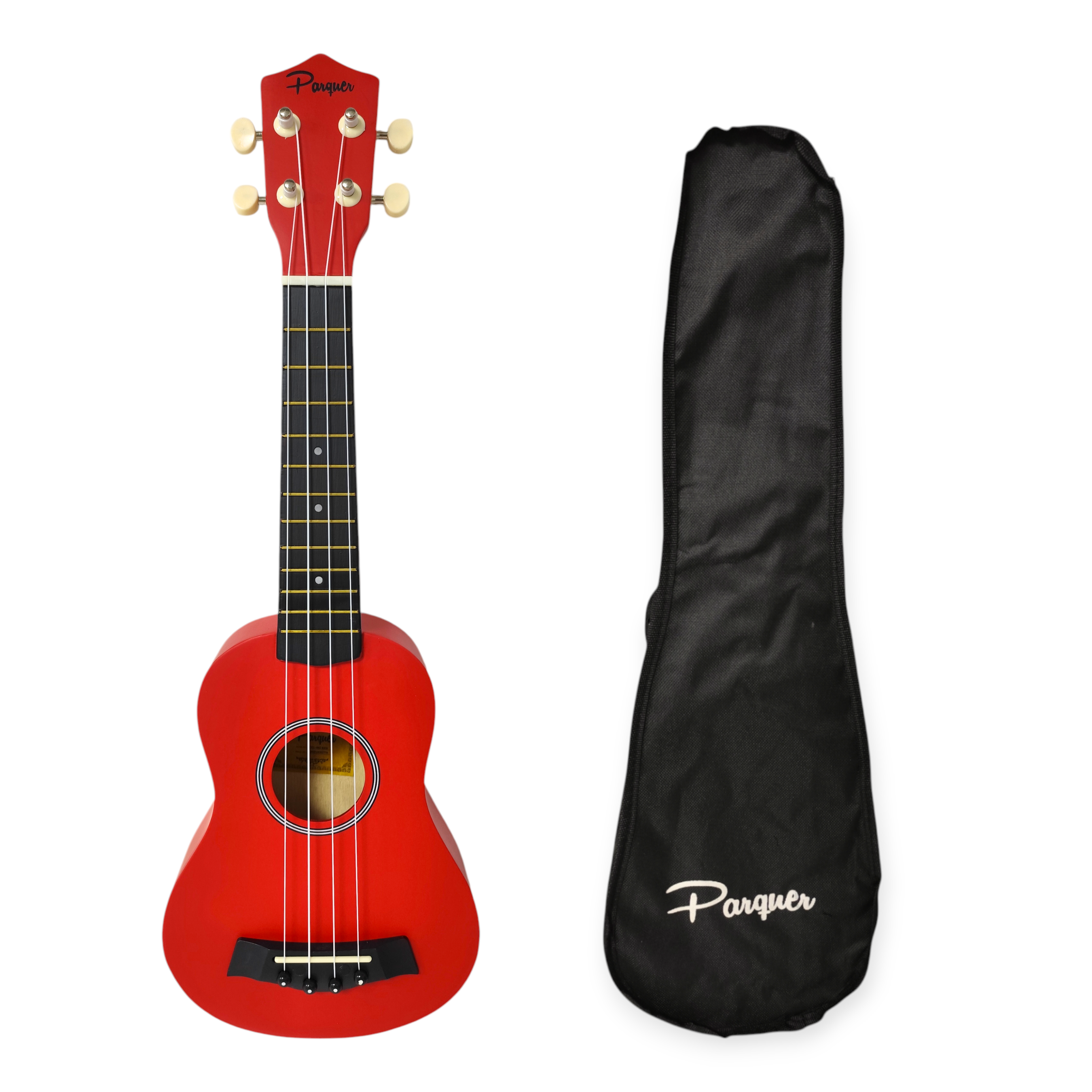 Ukelele Soprano Para Niños de Madera Color Rojo