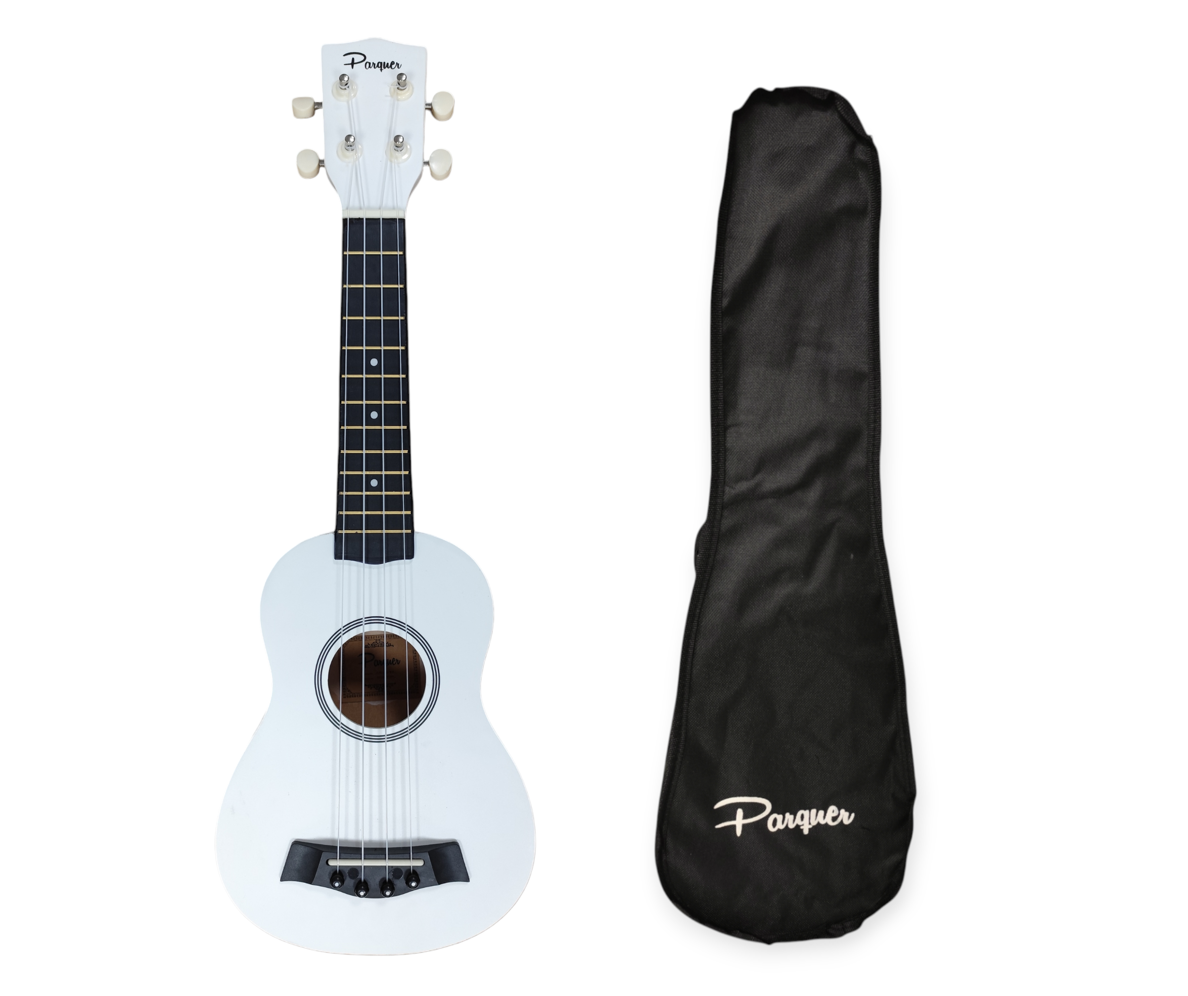 Ukelele Soprano Para Niños de Madera Color Blanco