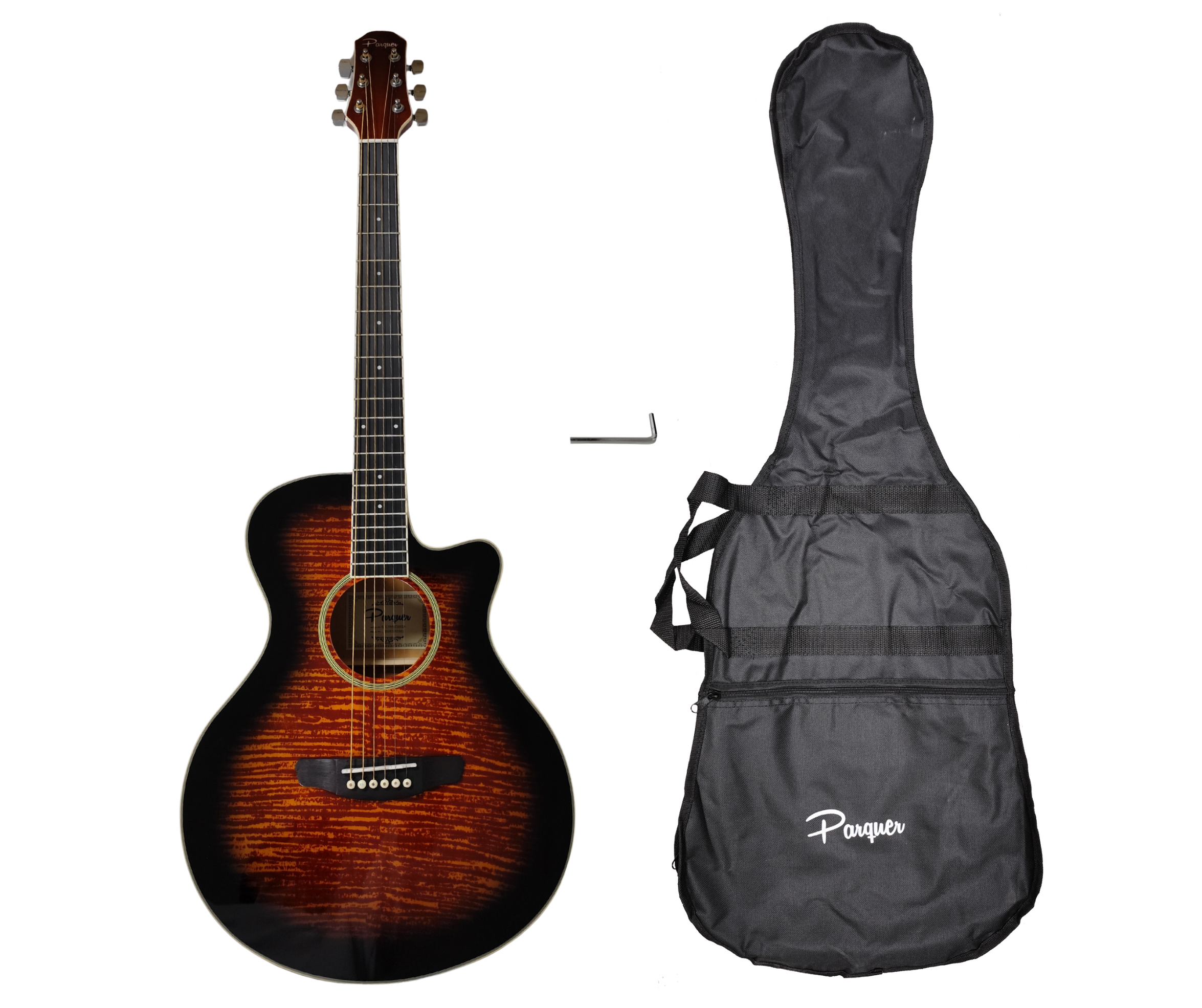 Guitarra Elelctroacústica Parquer Corte Sunburst Mini Jumbo