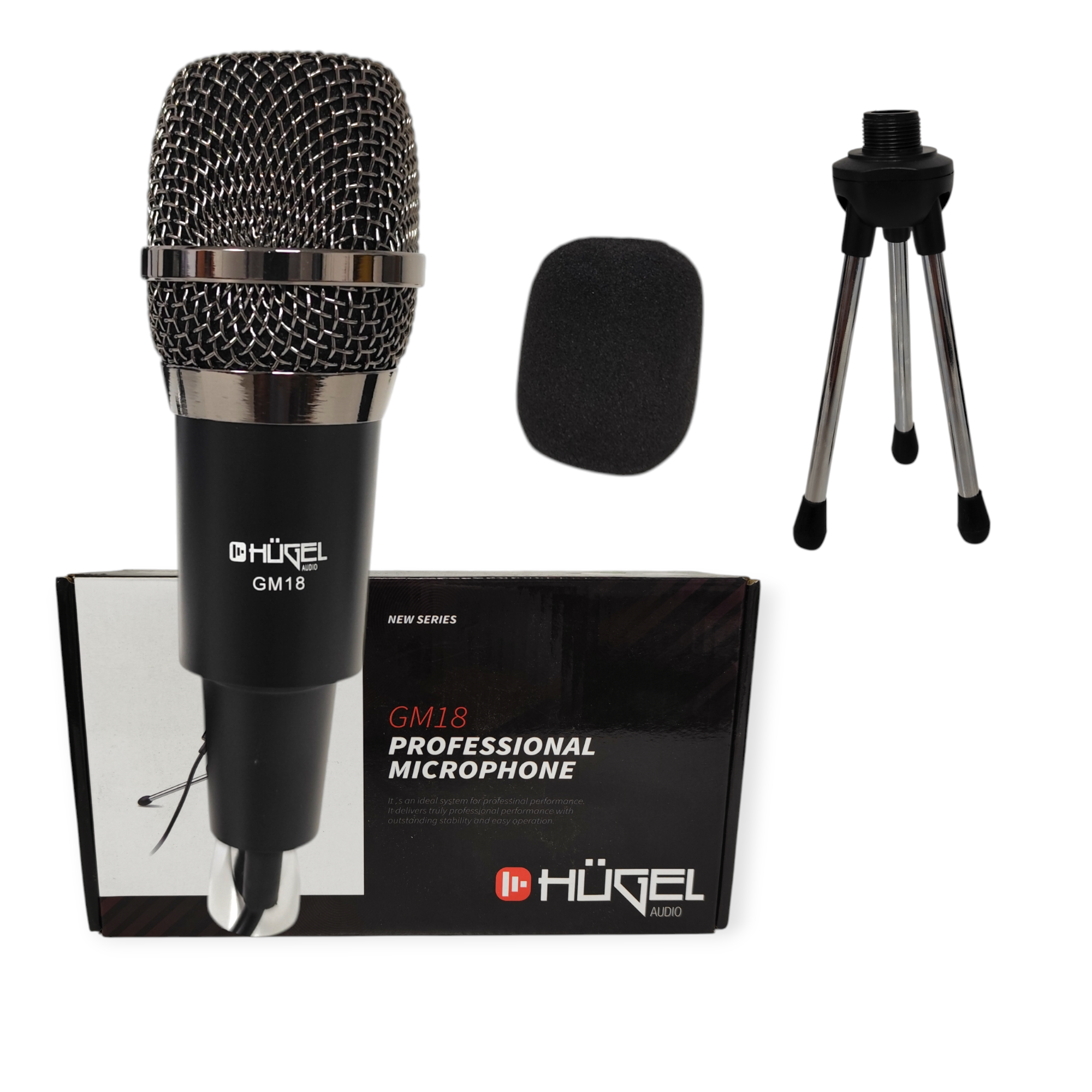 Microfono Condenser Hügel P/ Pc Streaming Mini Plug Soporte