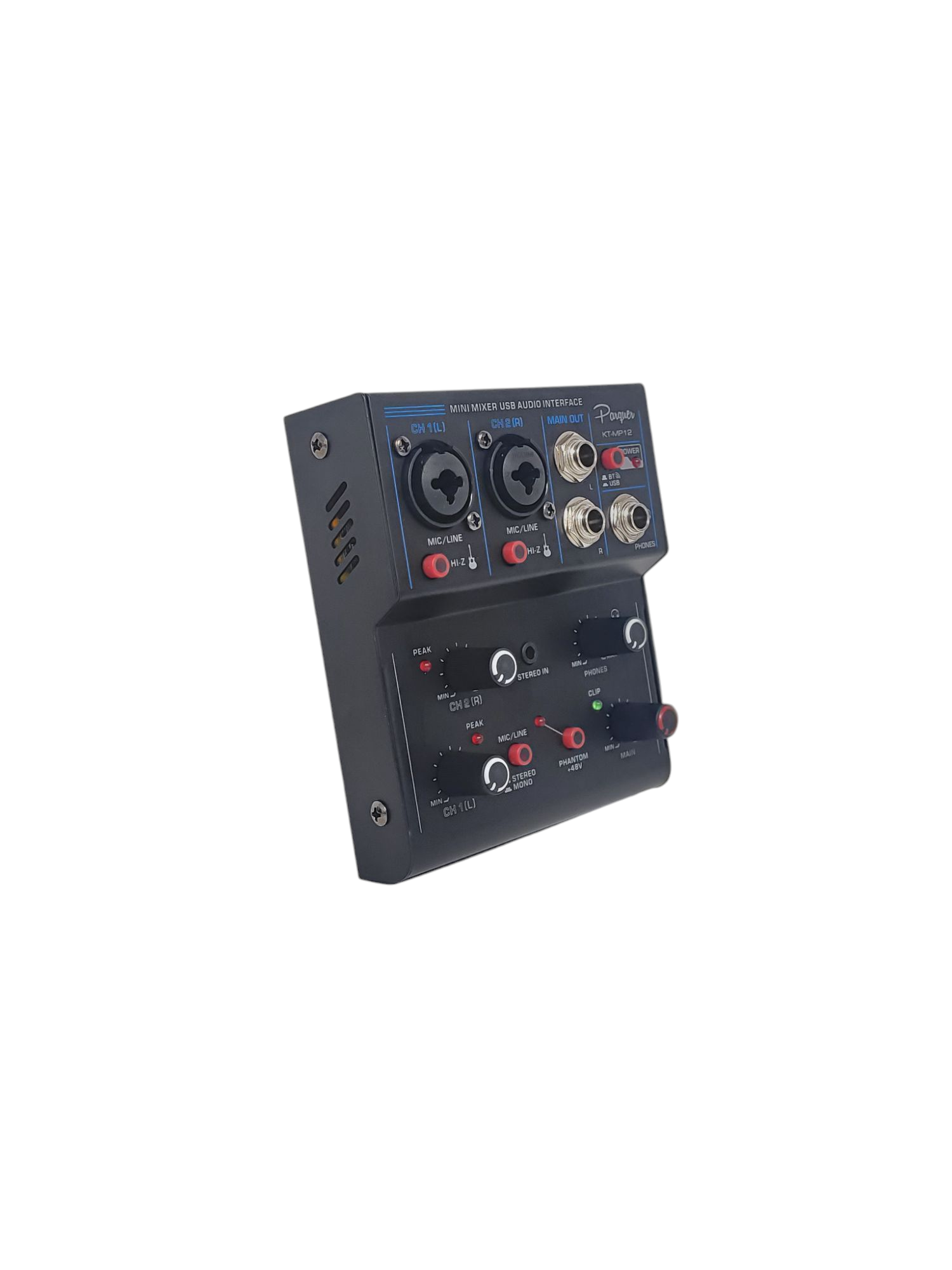Consola Mixer Interfaz Parquer 3 Canales Grabación Phantom