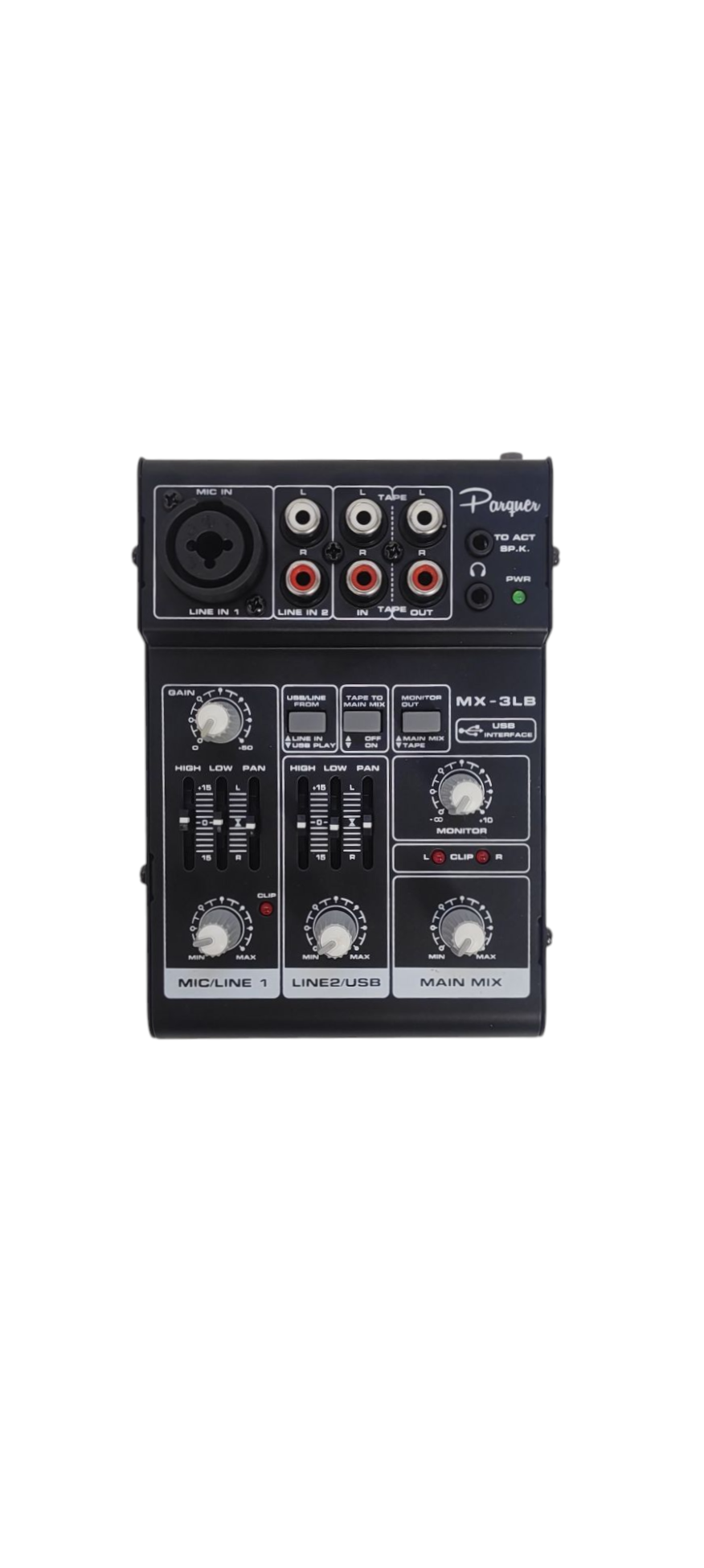 Consola Mixer Portatil Recargable 3 Canales Parquer Mx-3lb
