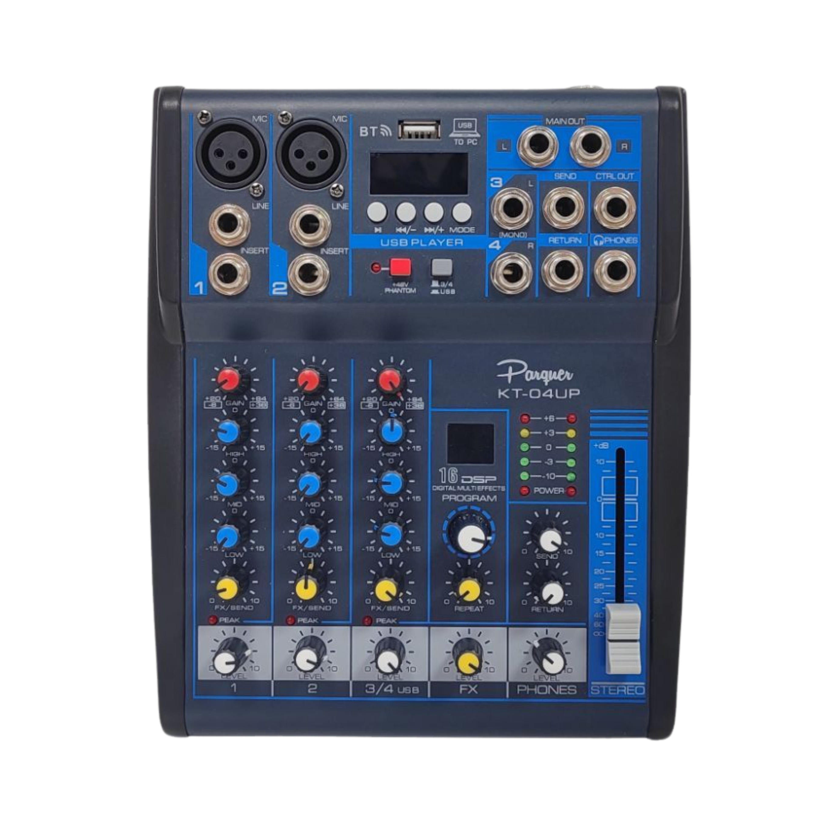 Consola Mixer Parquer 4 Canales con Efectos