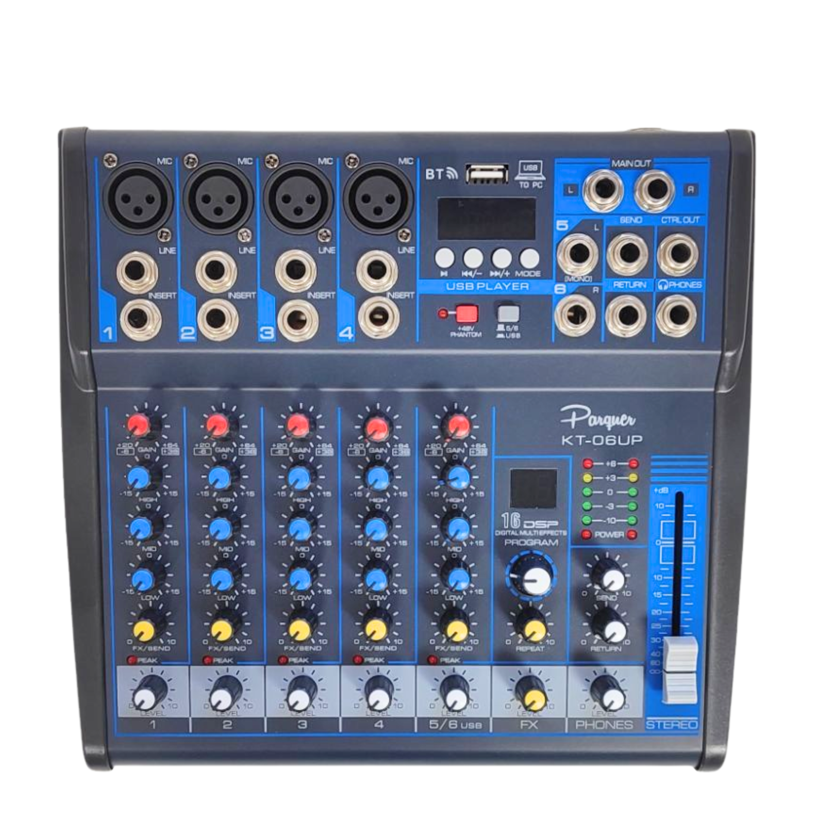 Consola Mixer Parquer 6 Canales con Efectos