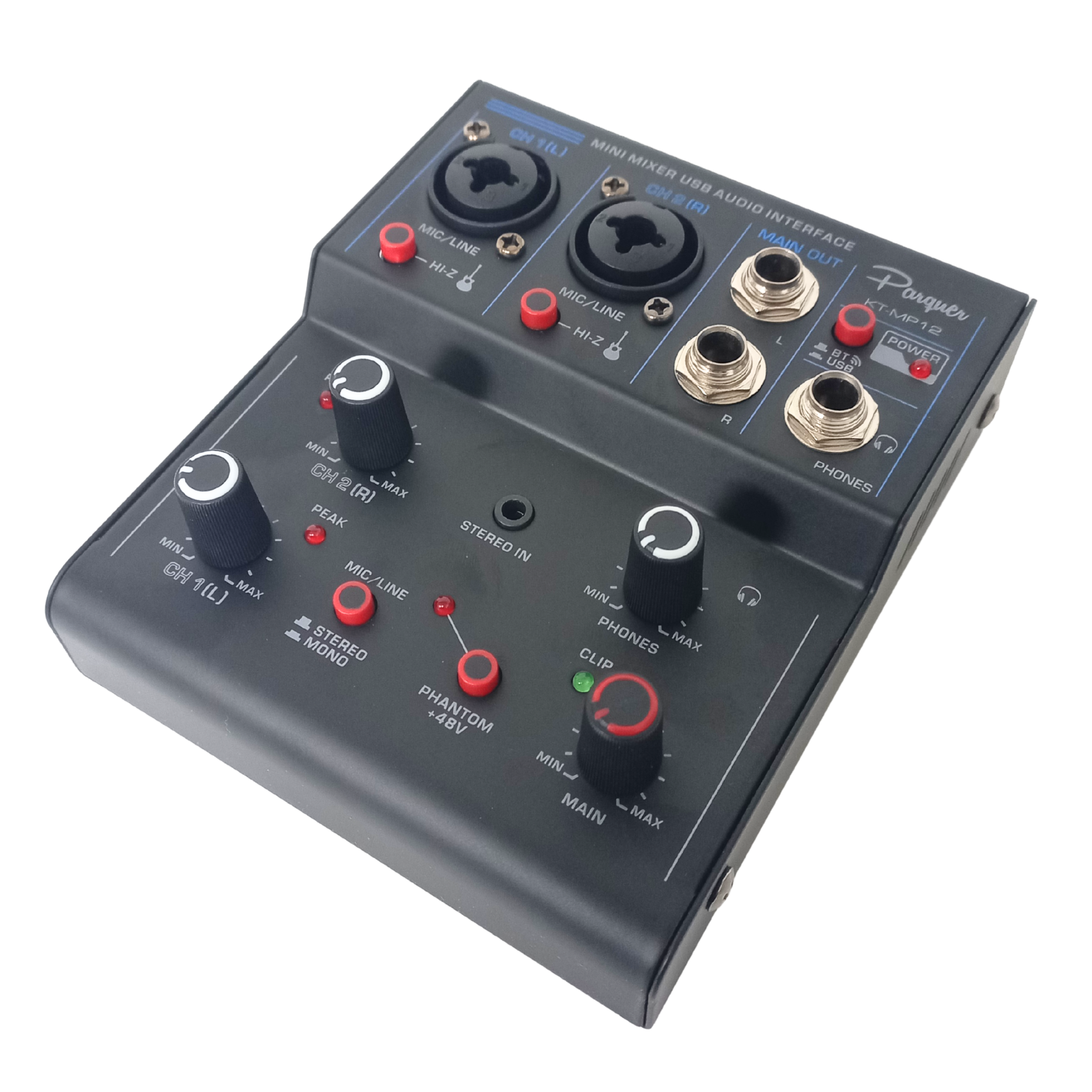 Consola Mixer Interfaz Parquer 3 Canales USB con Phantom - Imagen 4