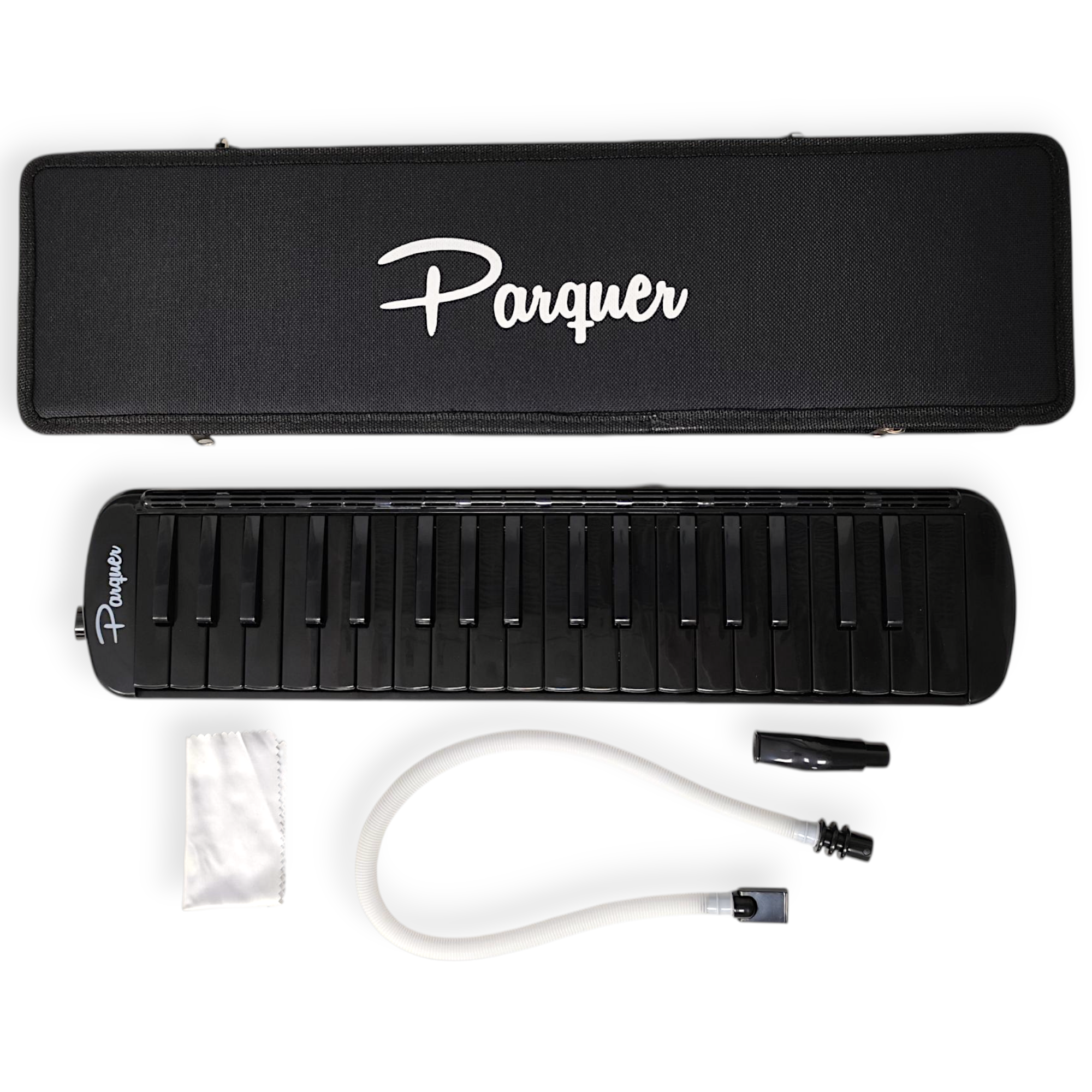 Melódica Parquer Negra 37 Notas Estuche Semi Rígido