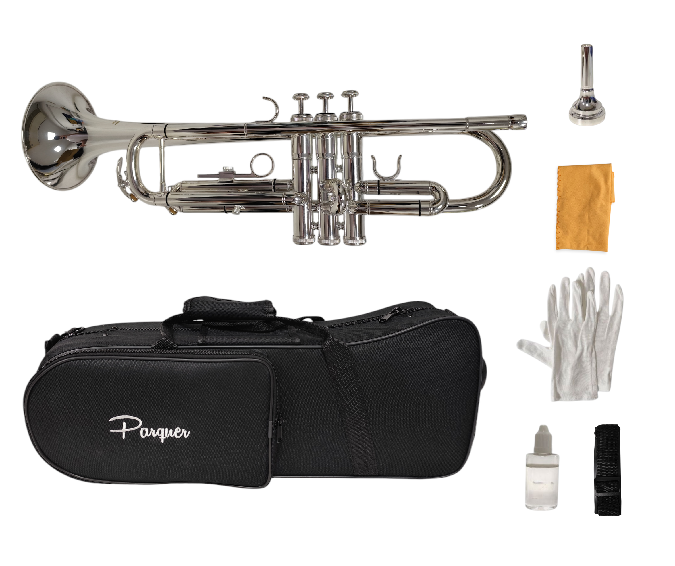 Trompeta Silver Parquer Plateada con Estuche Ptps