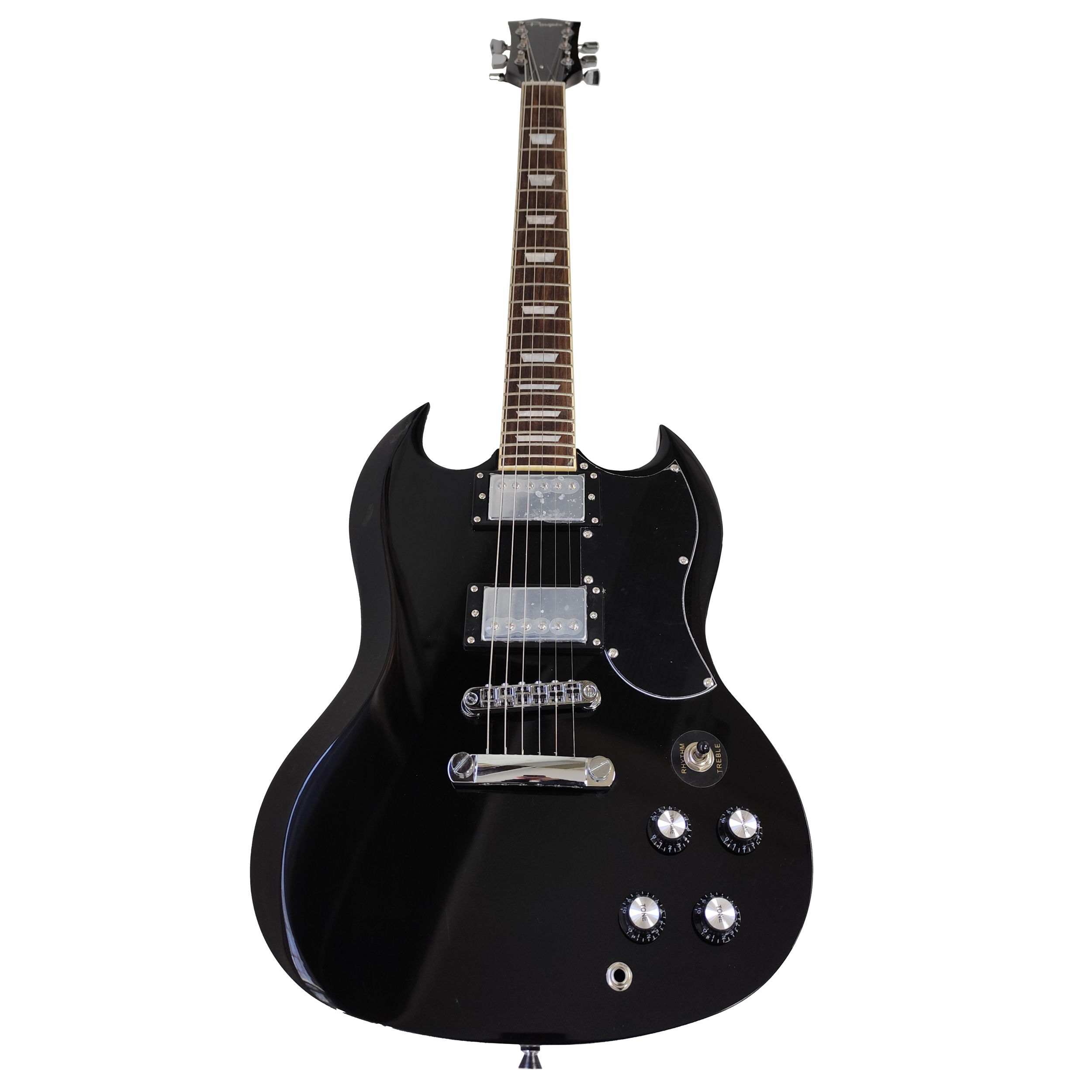 Guitarra Eléctrica Parquer Sg Negra Con Funda