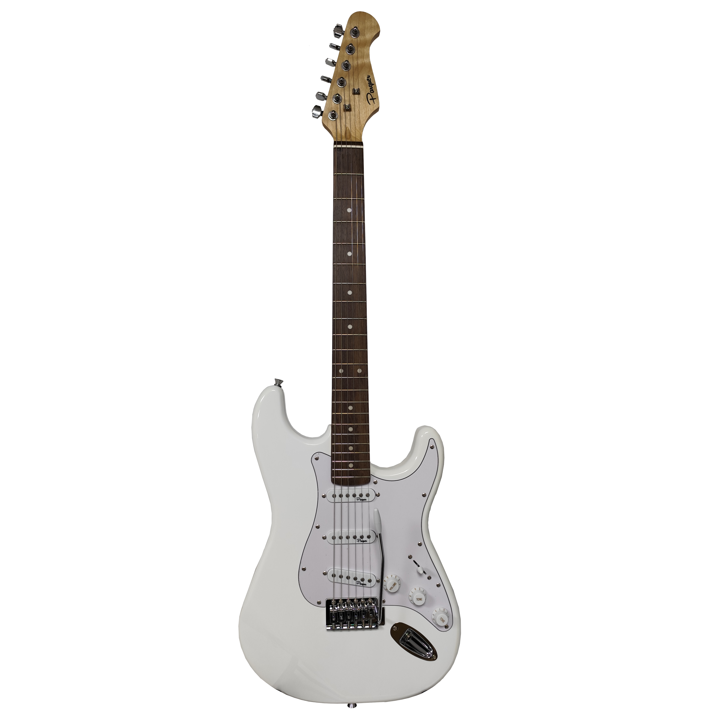 Guitarra Eléctrica Parquer Stratocaster Blanca con Funda