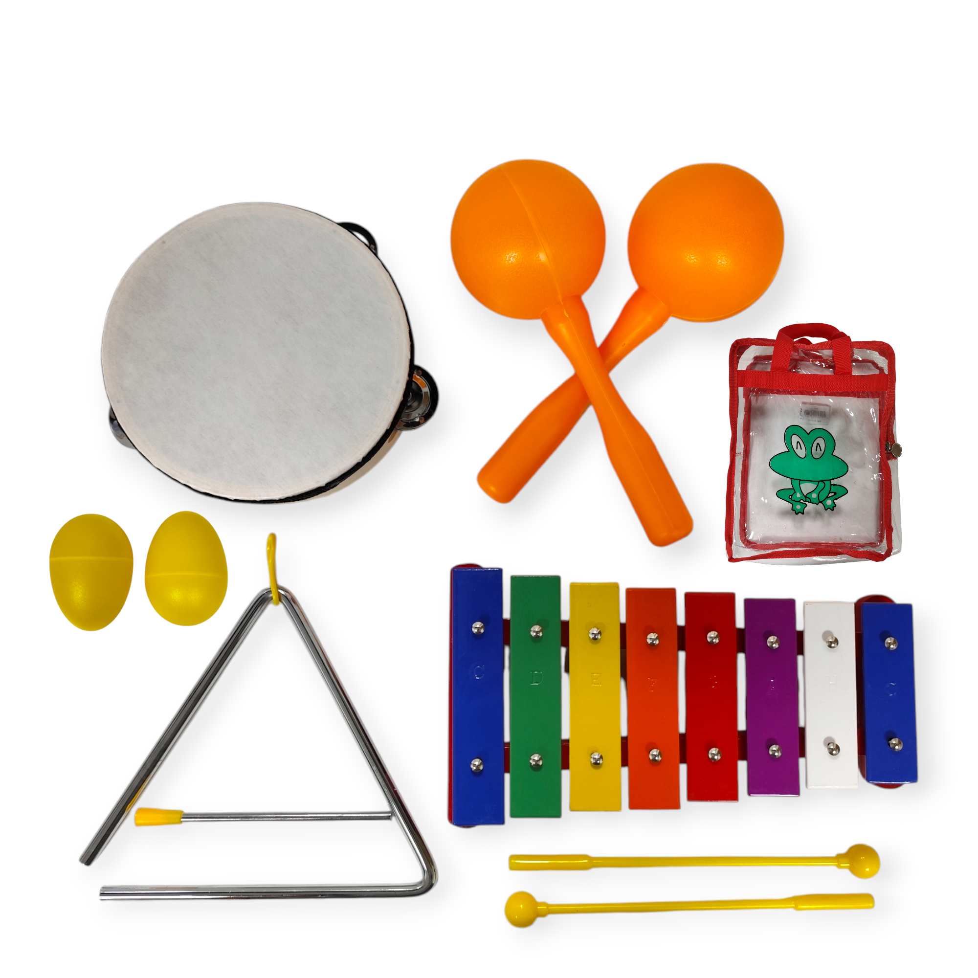 Set Percusión Infantil Parquer Tz5l Metalofon Pandeiro