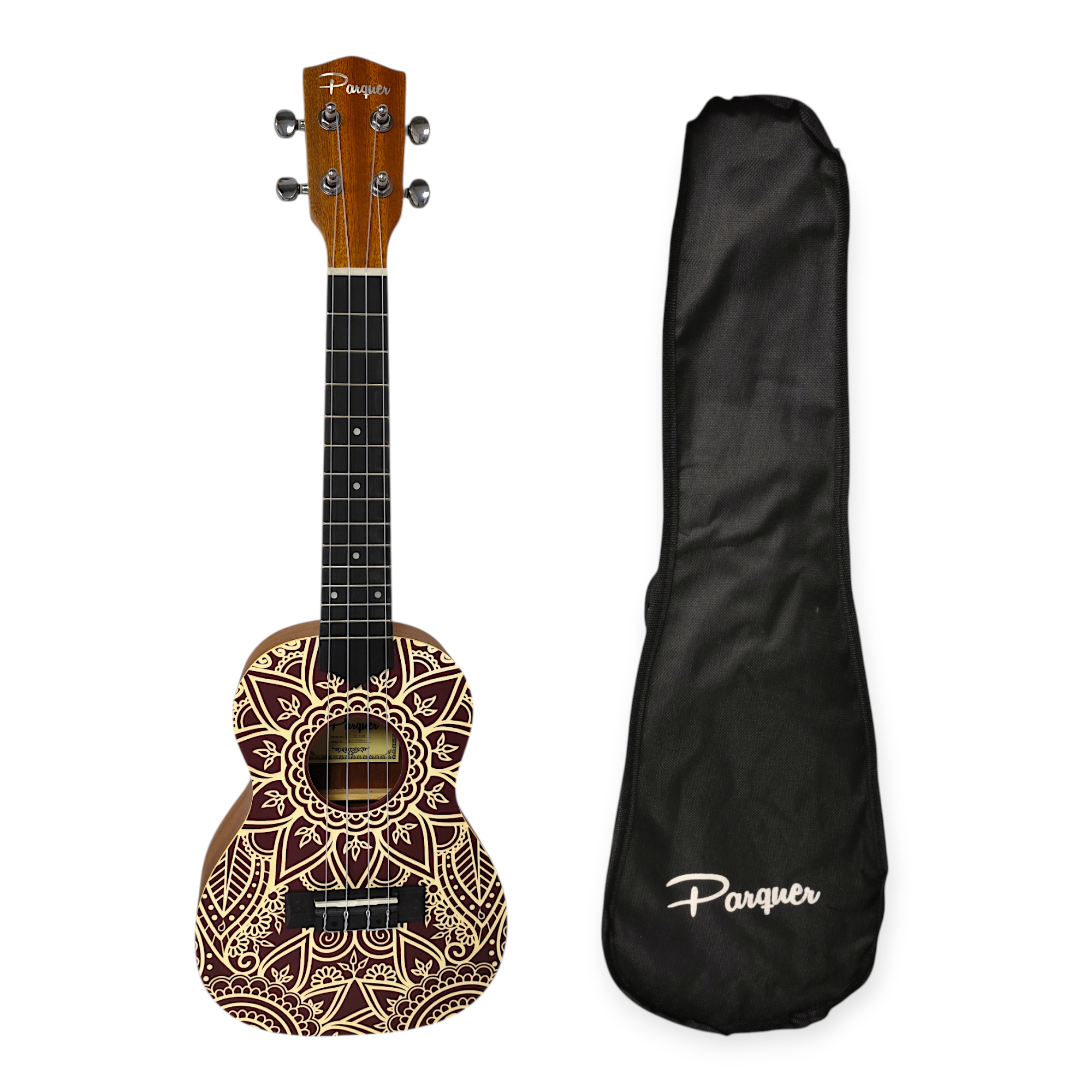 Ukelele Concierto Parquer Diseño Maui Abeto Caoba Funda