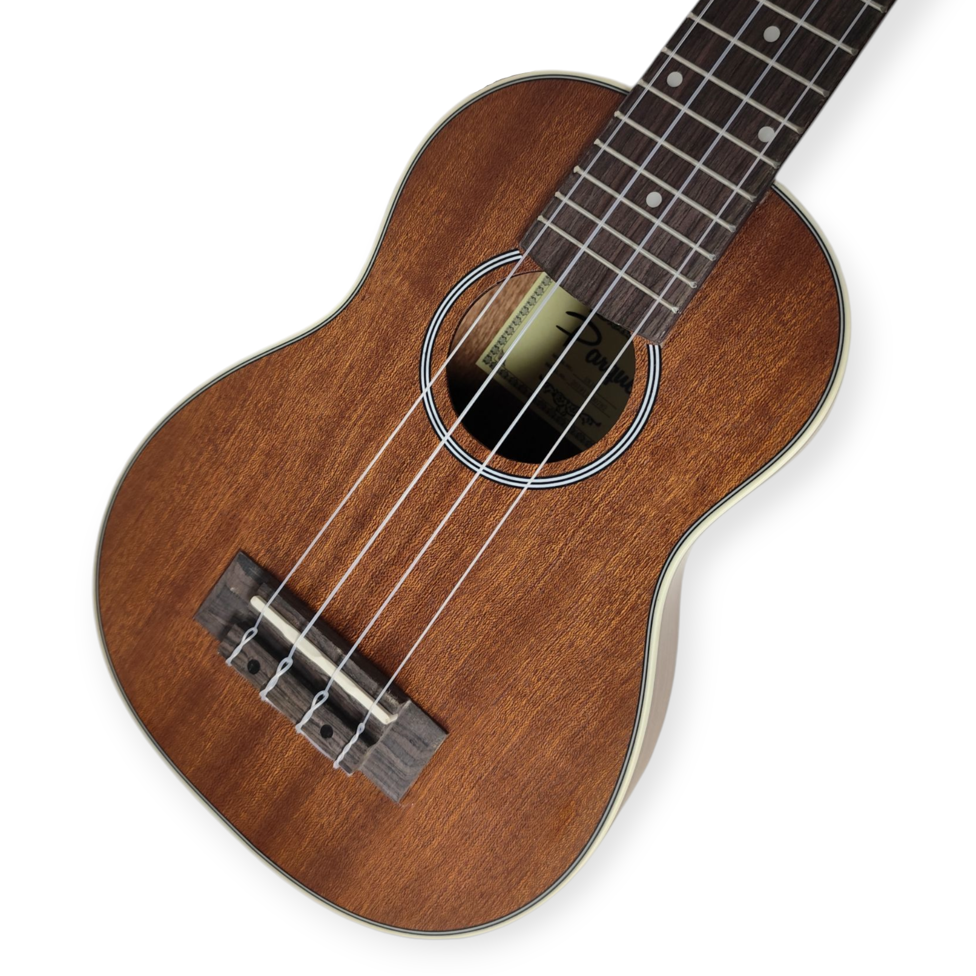 Ukelele Soprano Parquer Tapa Maciza Sapele con Funda Uk160 - Imagen 3