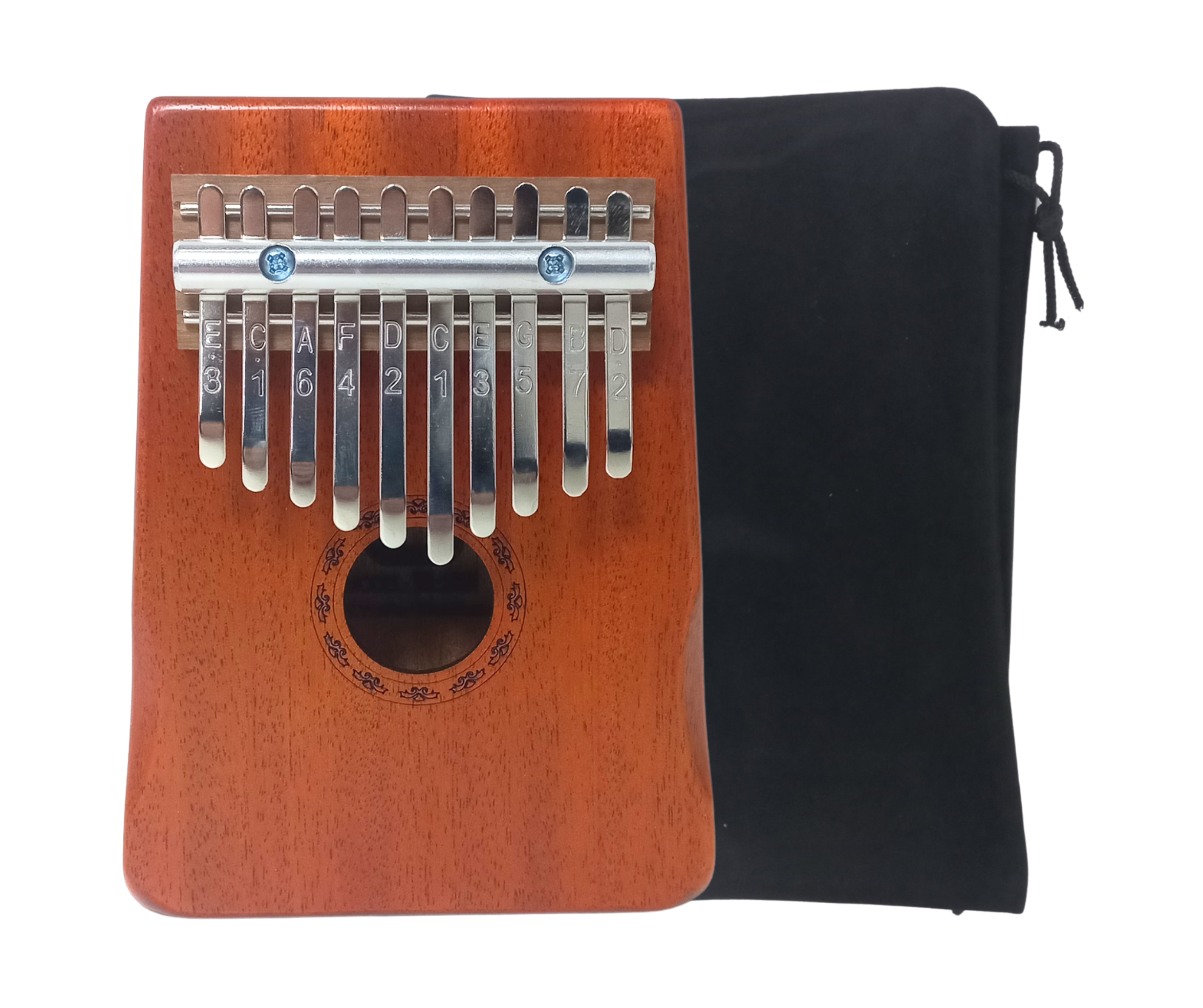 Kalimba Acústica Walter Madera Caoba 10 Notas Acero - Imagen 2