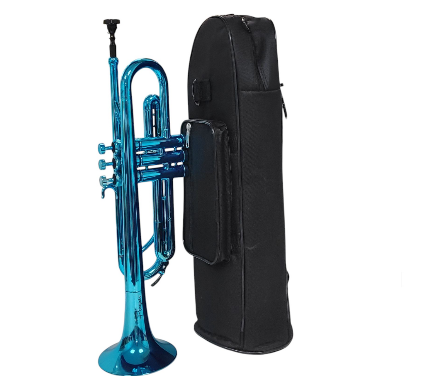 Trompeta Plástico Parquer Metalizada Azul Bb con Funda