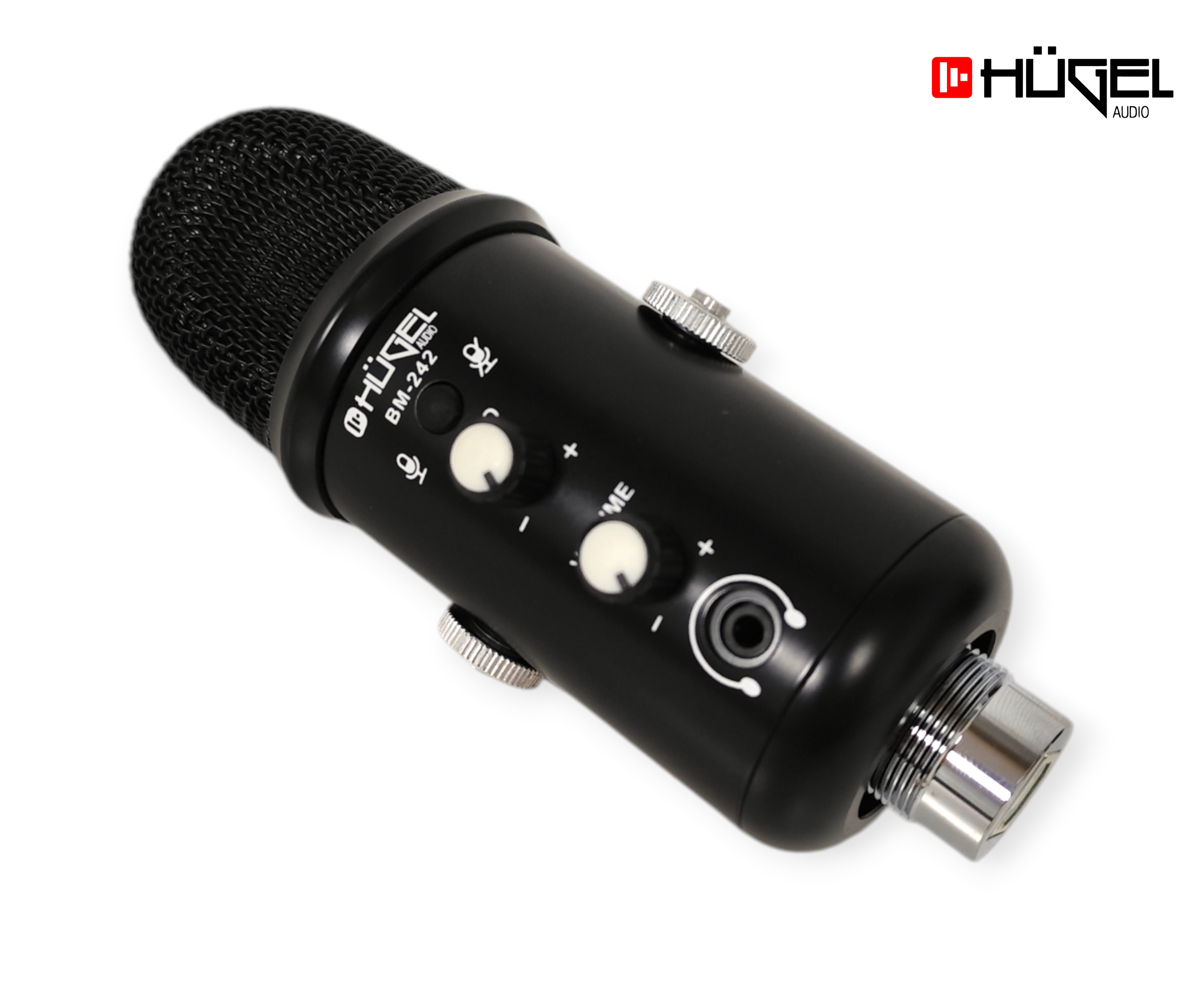 Micrófono Condenser Hügel Bm-242 USB Reverb Soporte Base - Imagen 4