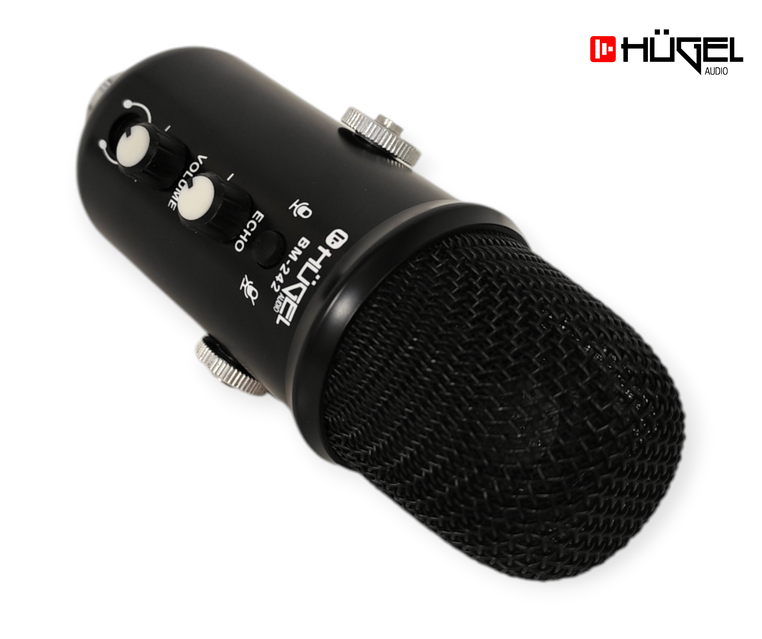 Micrófono Condenser Hügel Bm-242 USB Reverb Soporte Base - Imagen 5