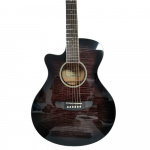 Guitarra Acustica Parquer Media Caja Corte Apx Negra Zurdo - Imagen 3