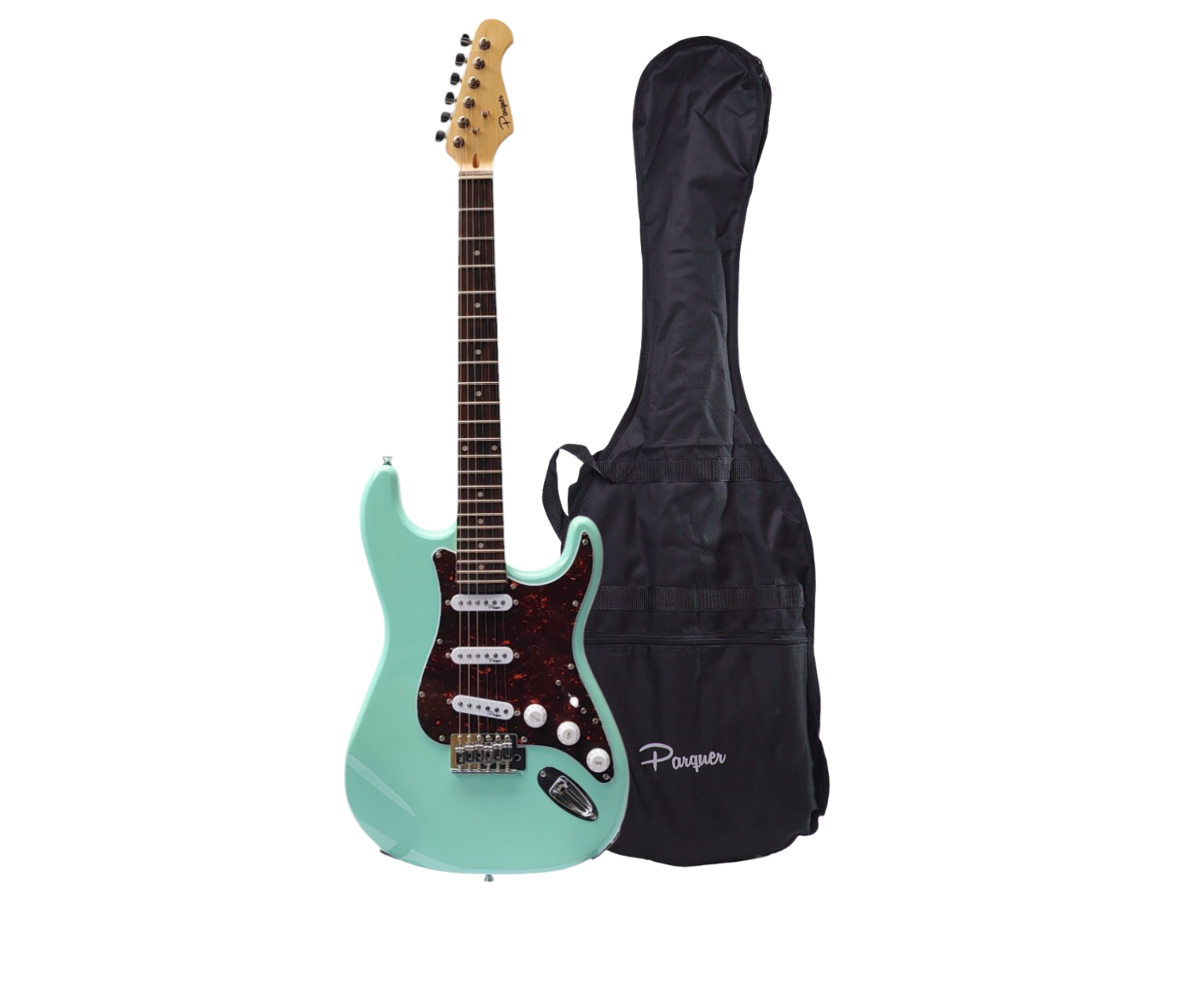 Guitarra Eléctrica Stratocaster Parquer Celeste Surf Funda