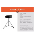 Banqueta Para Bateria Parquer Shadow Negra Simple Acero - Imagen 3