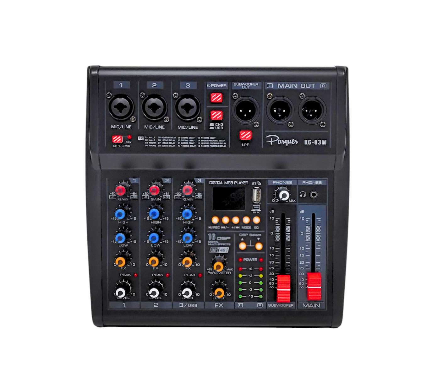 Consola Mixer Parquer 3 Canales Phantom Power Kg-03m