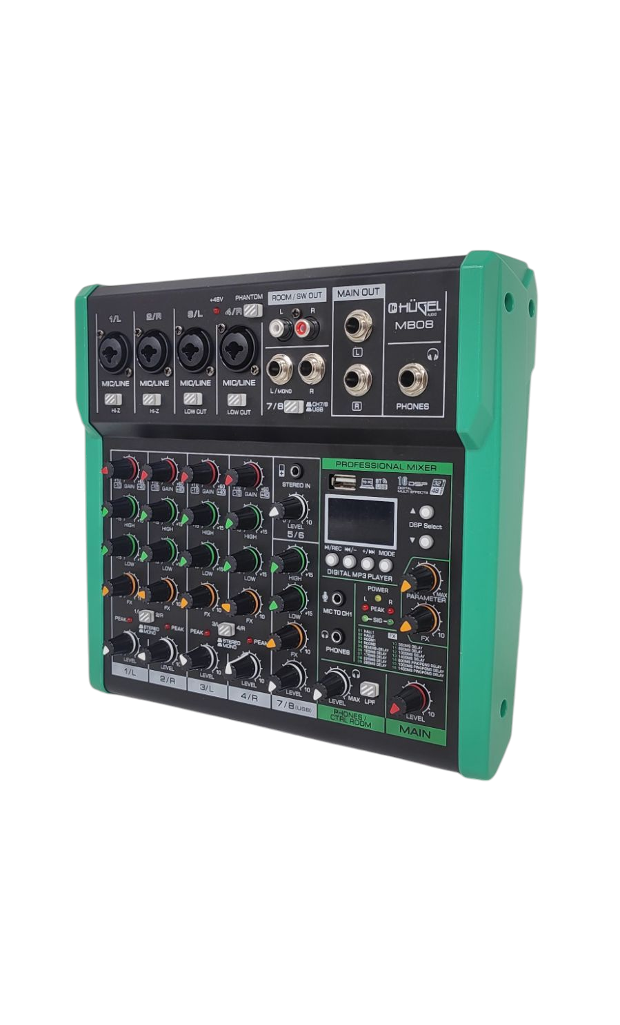 Consola Mixer Digital Hugel 8 Canales 16 Dsp Bluetooth Ctrl