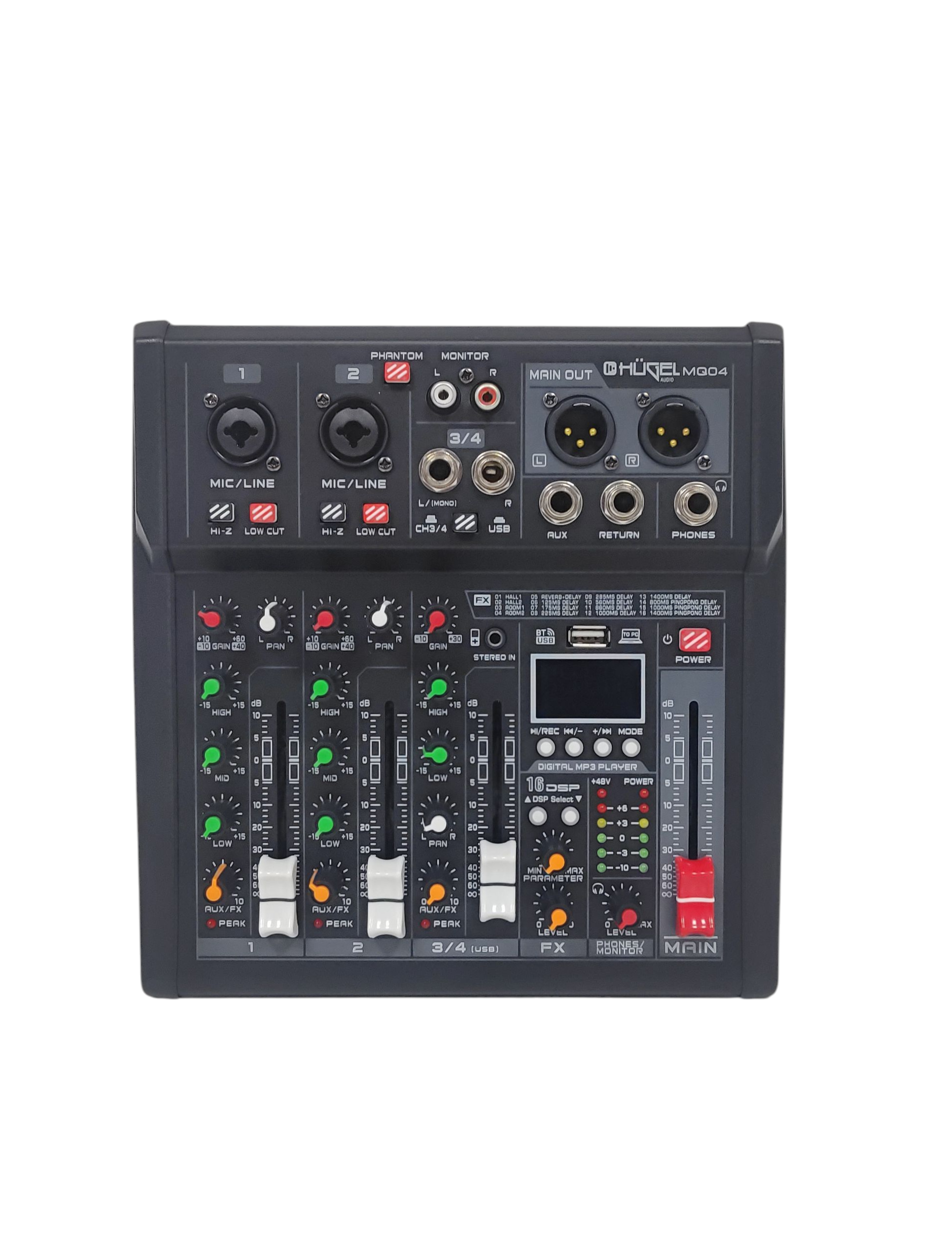 Consola Digital Mixer Hugel 4 Canales 16dsp Efx Bluetooth
