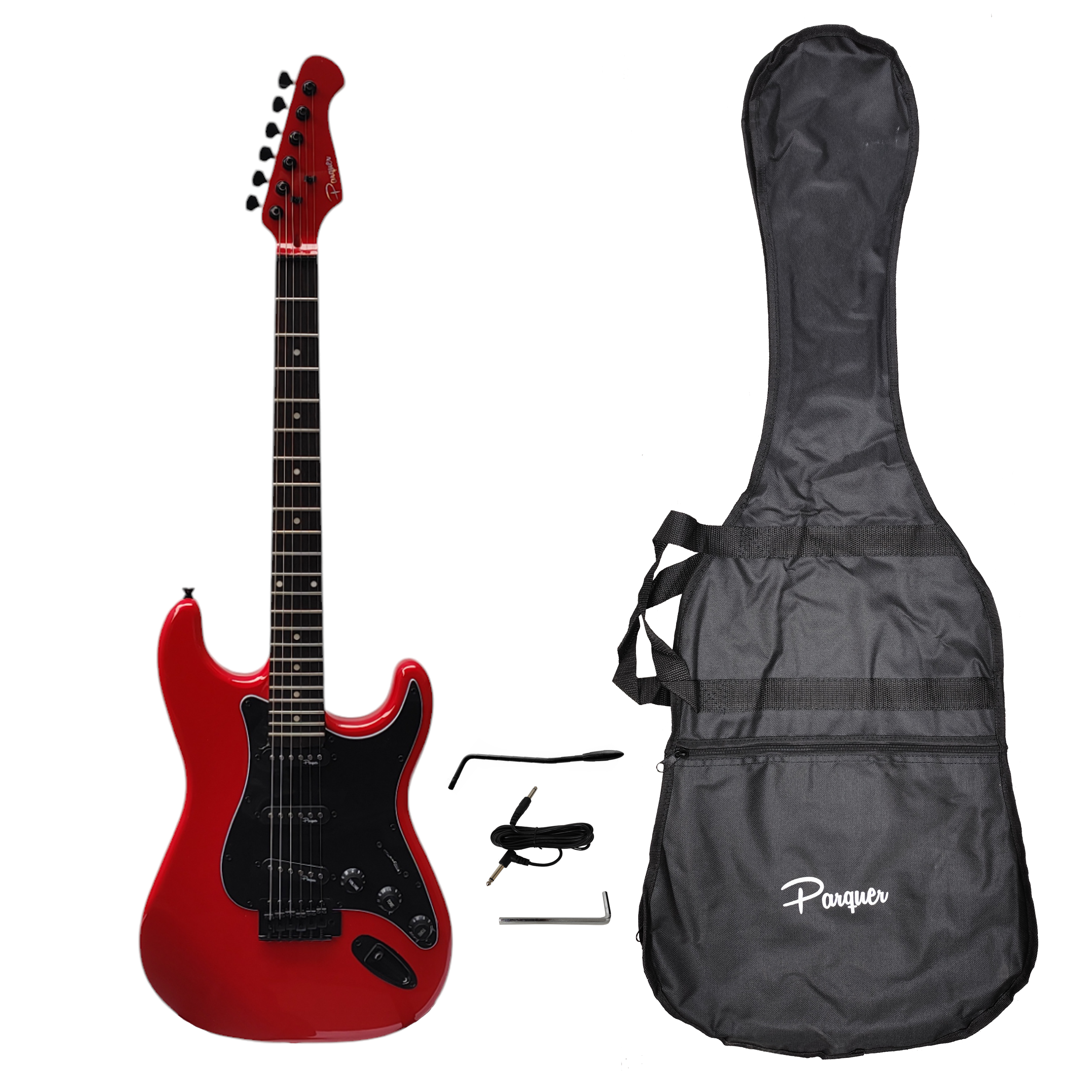 Guitarra Electrica Stratocaster Parquer Rojo Con Funda