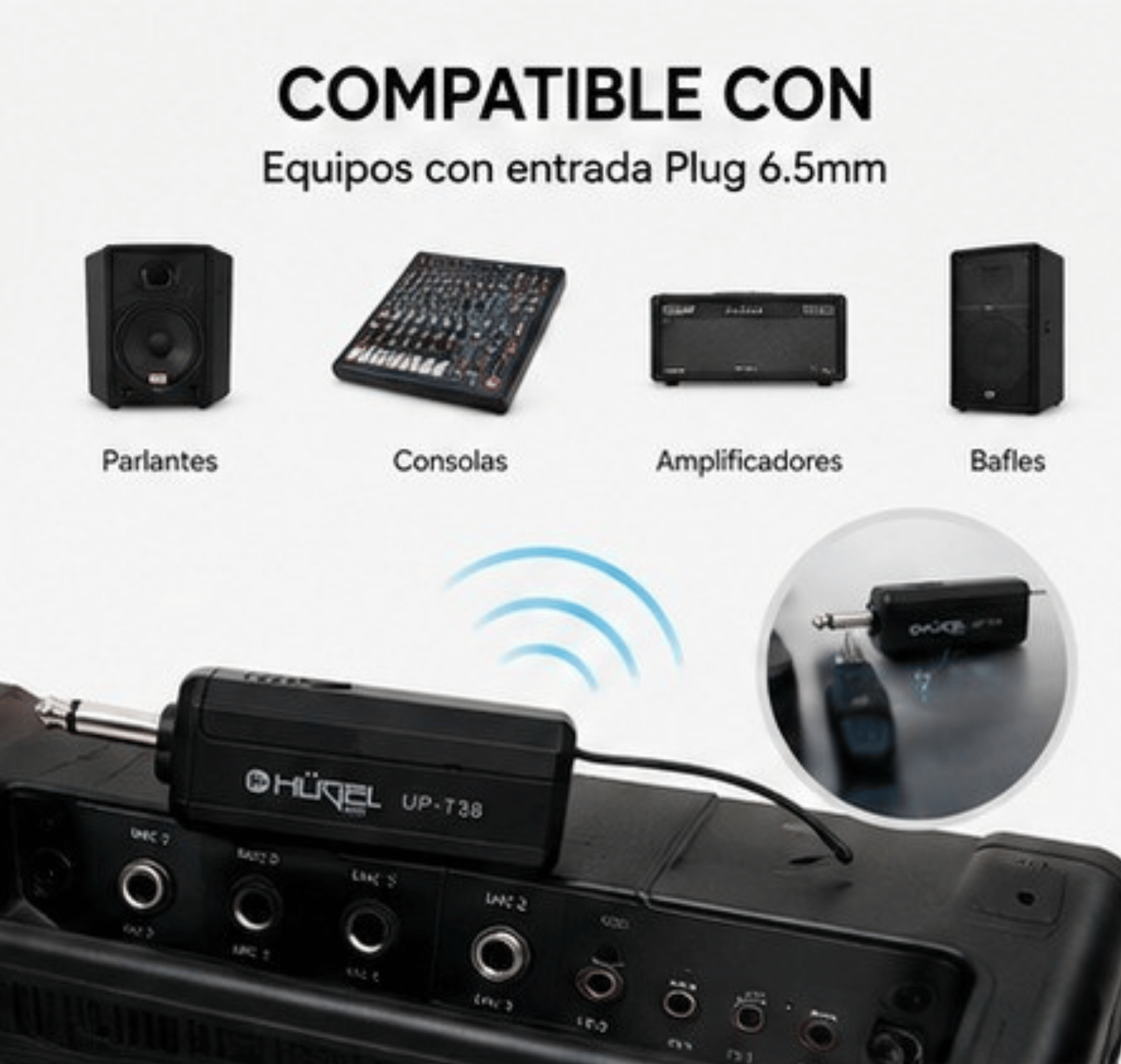 Microfono Inalambrico Hugel Karaoke Uhf Cargador - Imagen 9