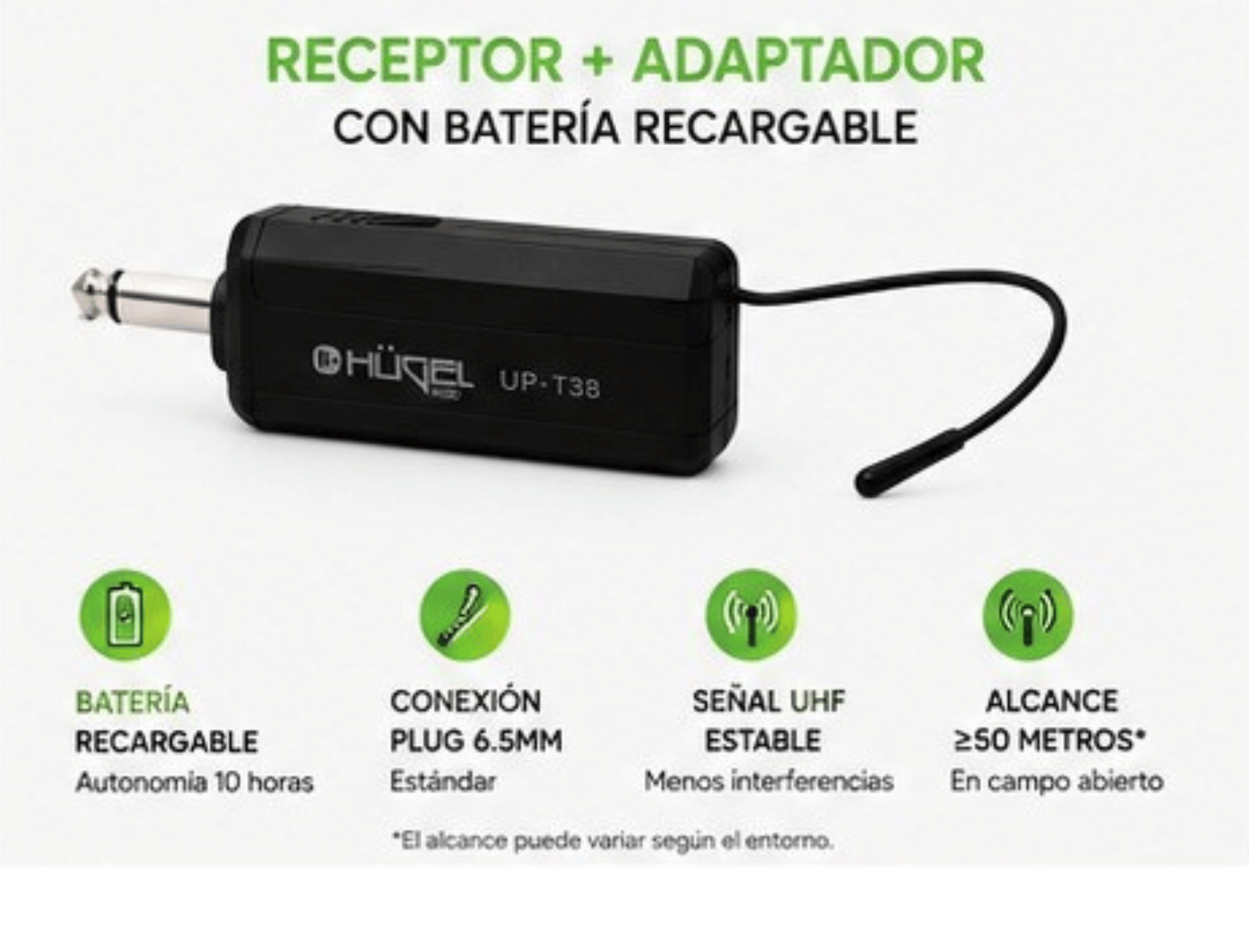 Microfono Inalambrico Hugel Karaoke Uhf Cargador - Imagen 6