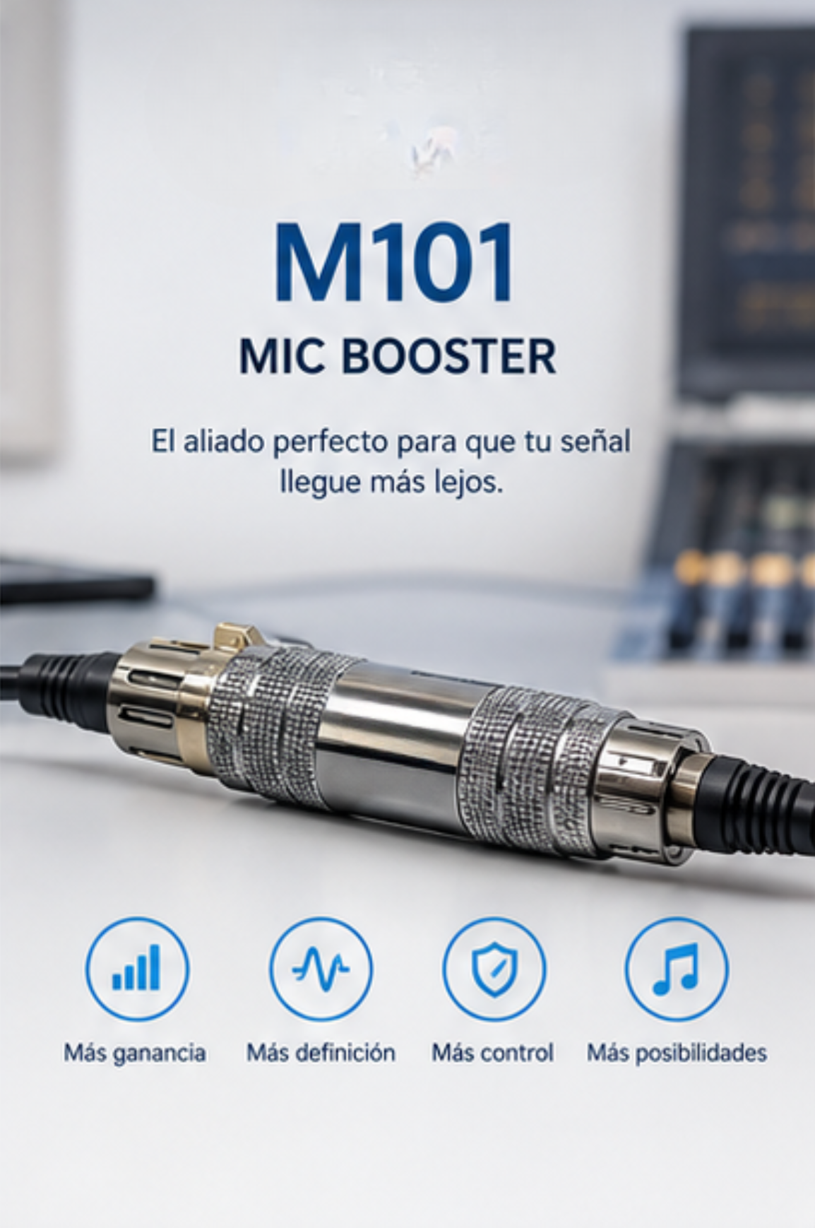 Preamplificador De Micrófono Phantom Hugel Mic Booster M101 - Imagen 3