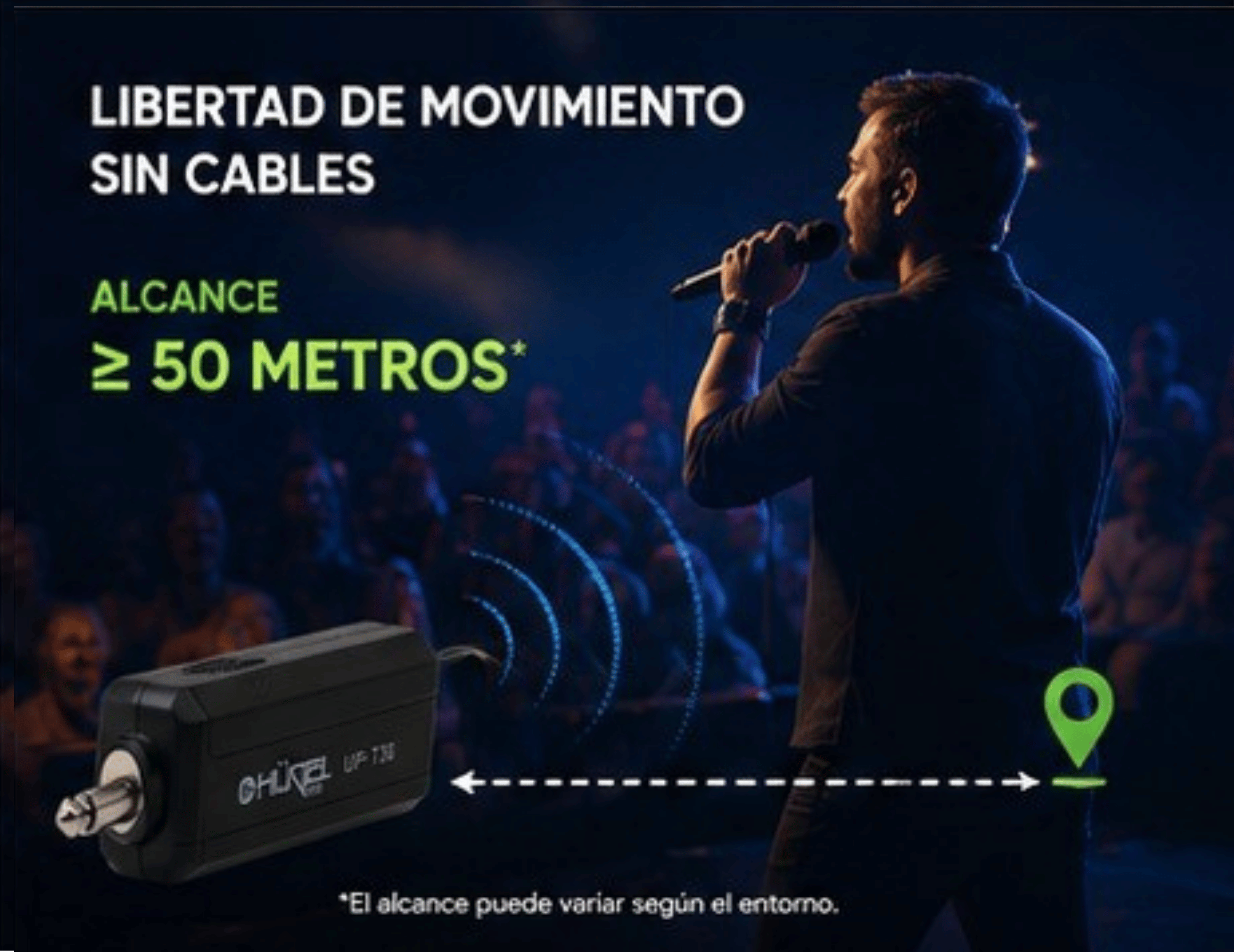 Microfono Inalambrico Hugel Karaoke Uhf Cargador - Imagen 3