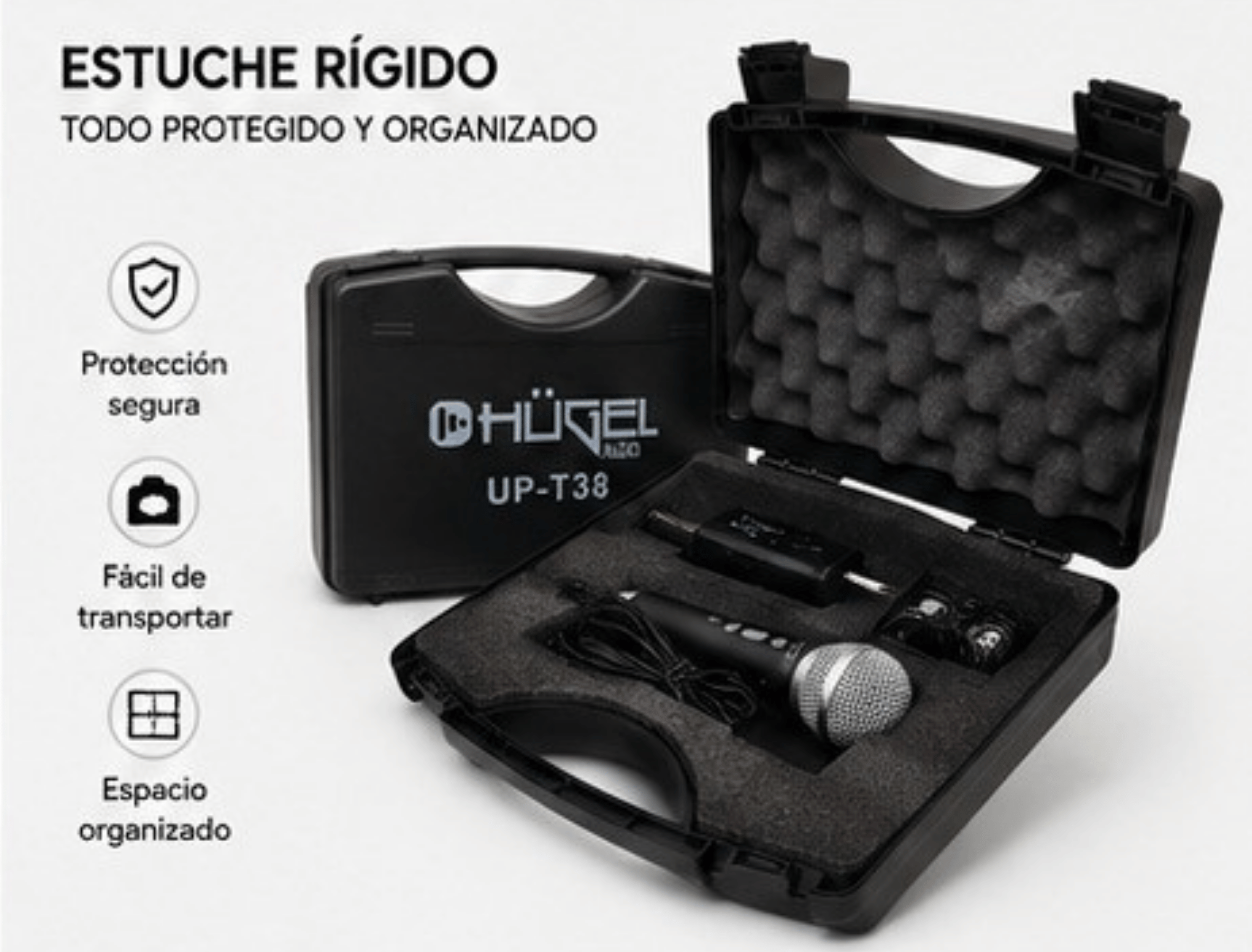Microfono Inalambrico Hugel Karaoke Uhf Cargador - Imagen 7