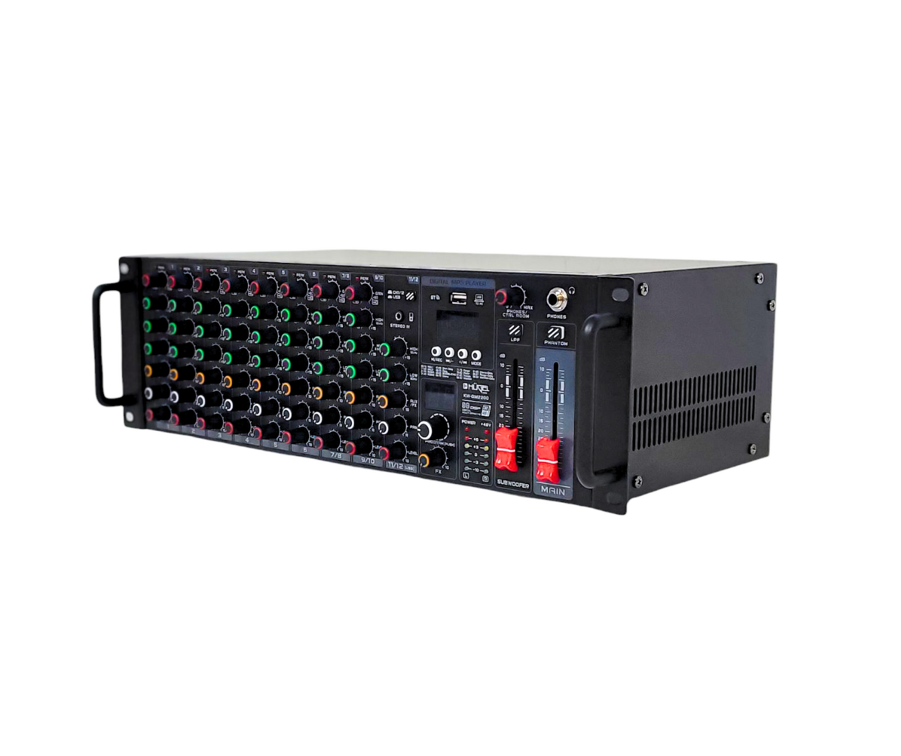 Consola Potenciada Mixer Hugel 12 Canales Rack 350w 99dsp