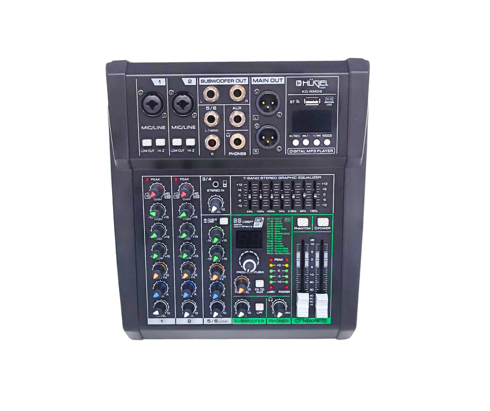 Consola Digital Mixer Hugel 6 Canales Kg-rm06 99dsp
