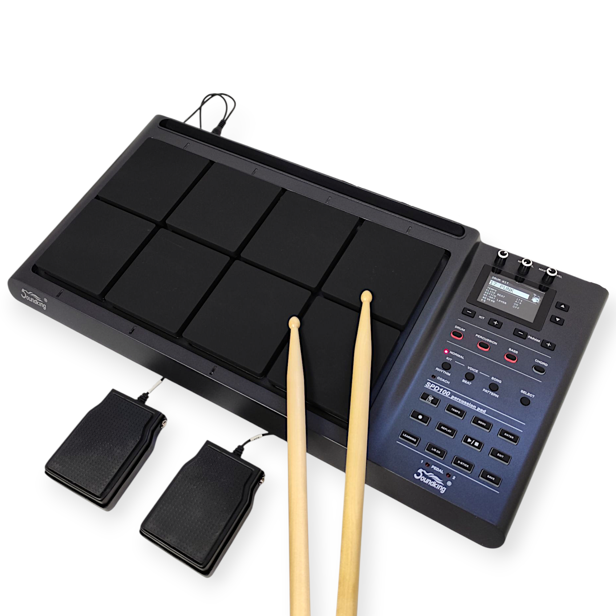 Bateria Electronica Octapad Soundking Bluetooth con Pedales y Palillos