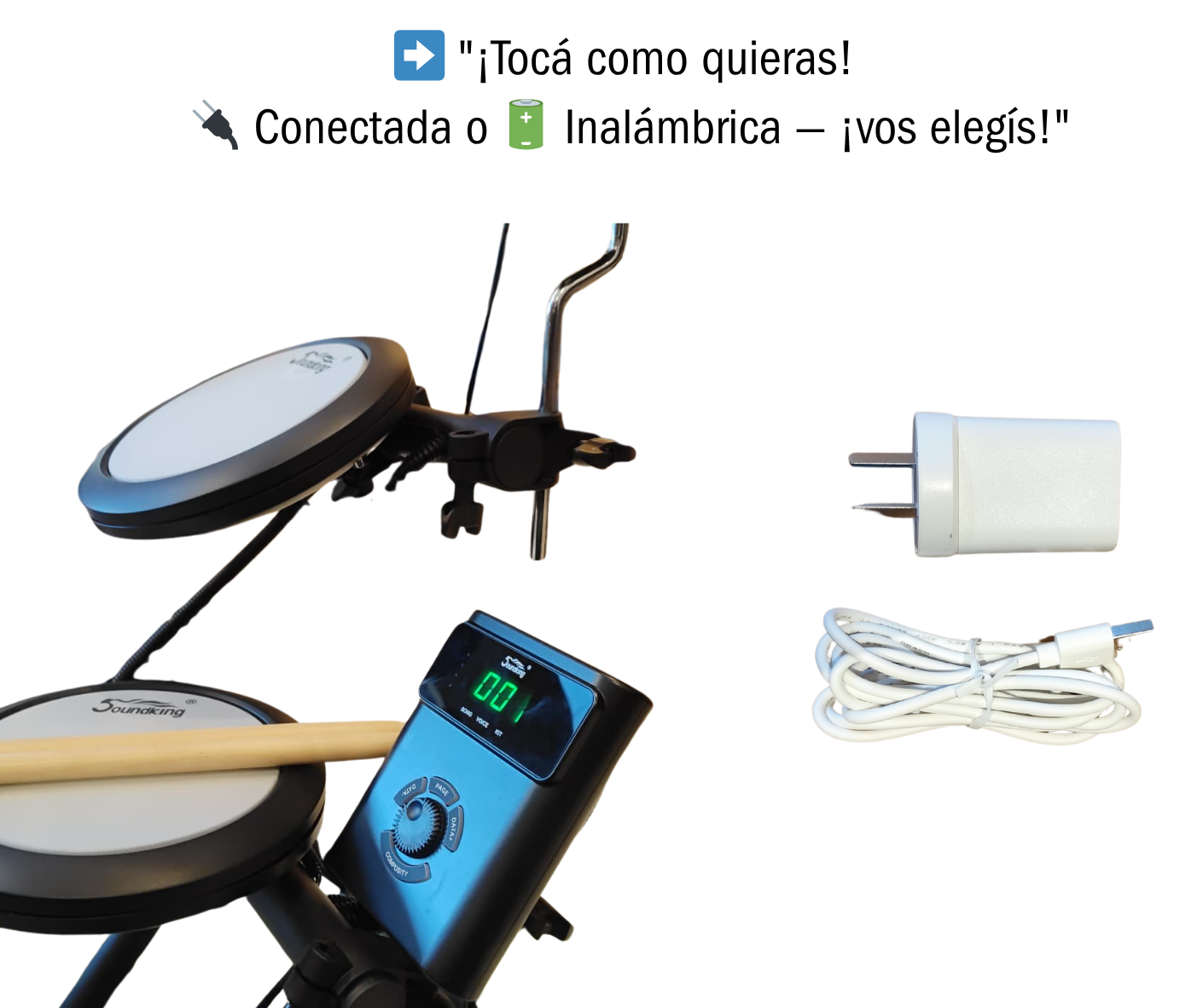 Bateria Electronica Soundking Mesh 7 Cuerpos Portatil - Imagen 6