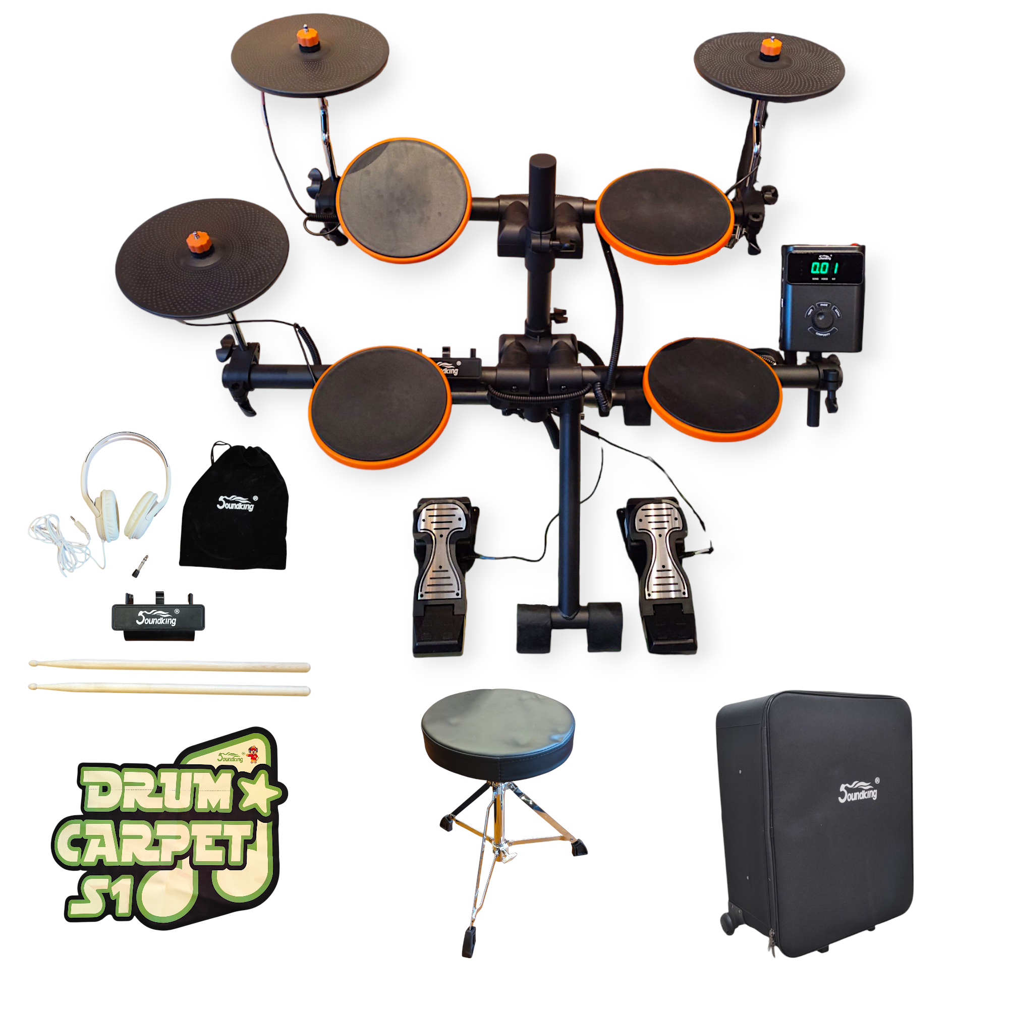 Bateria Electronica Soundking Viajera 7 Cuerpos Portatil MIDI