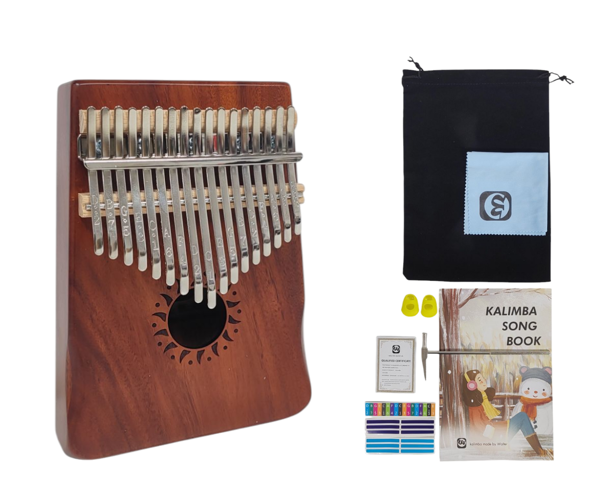 Kalimba Walter Profesional Madera Koa 17 Notas Acero Marron