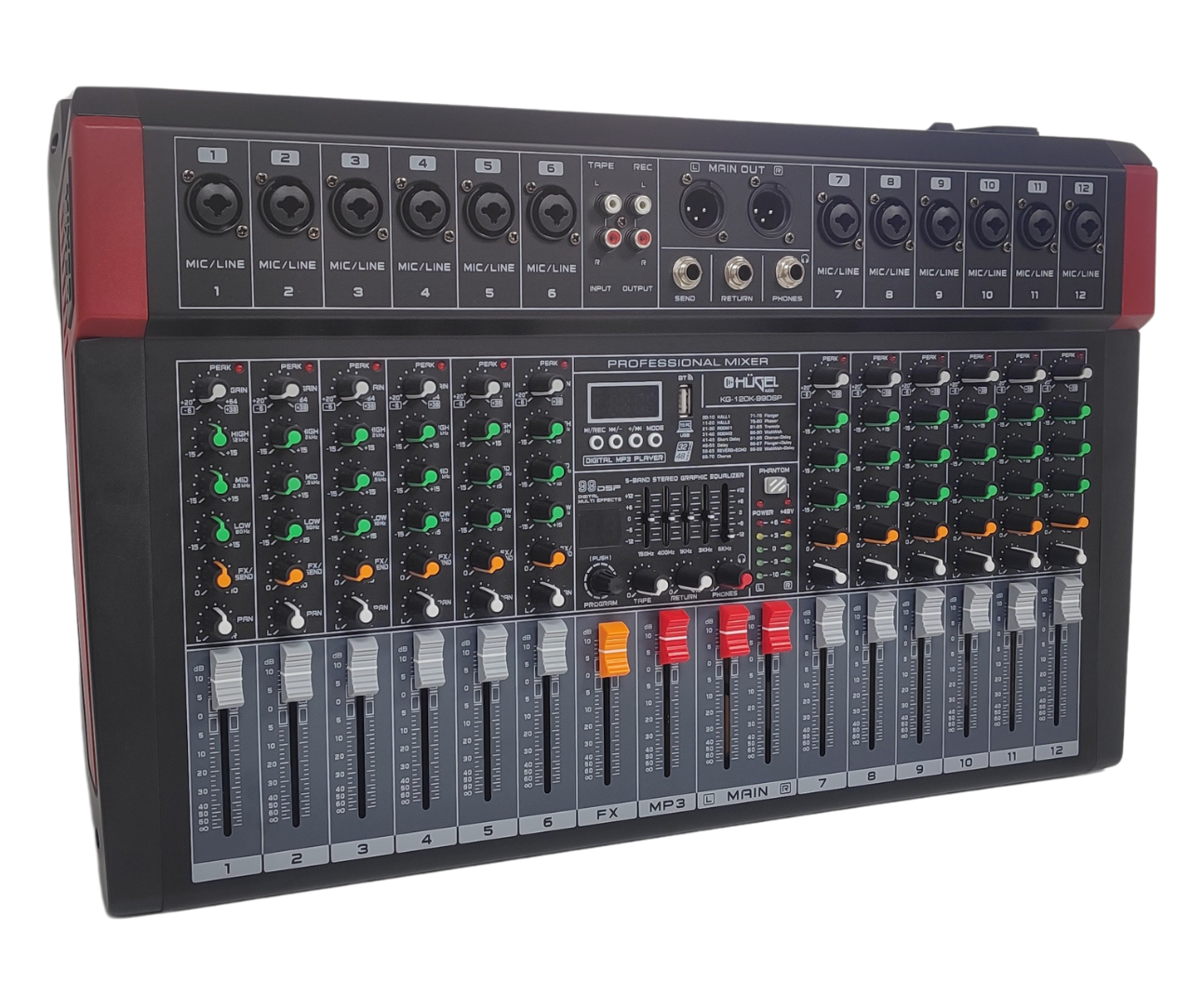 Consola Digital Mixer Hugel Kg-120k-99dsp 12 Canales