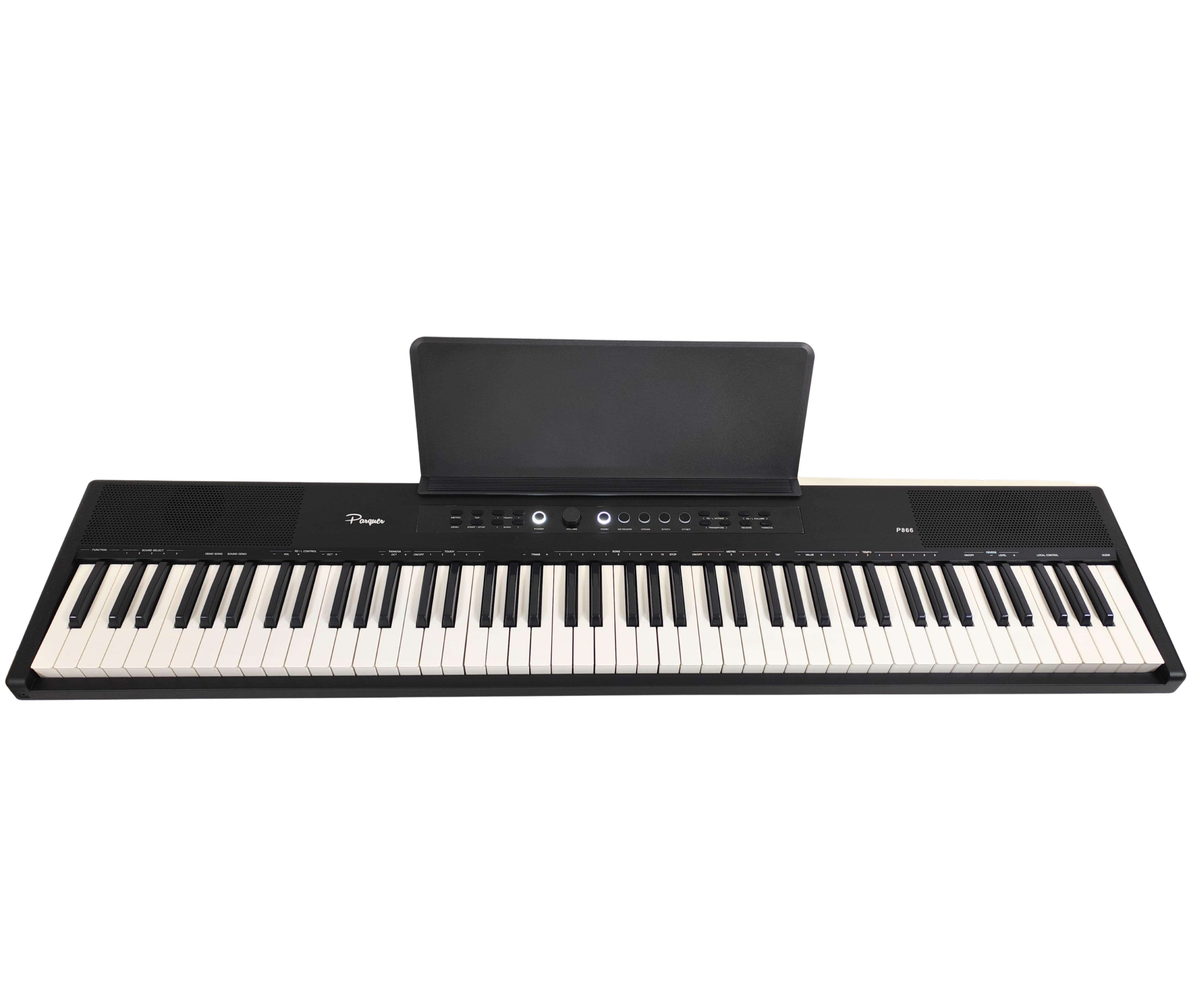 Piano Electrico Parquer 88 Teclas Sensitivo Fuente Atril