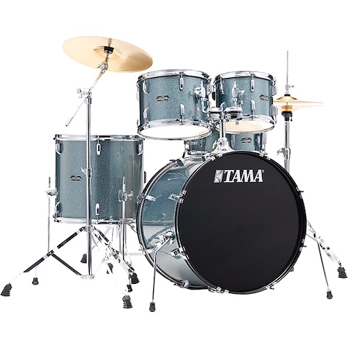 Bateria Acustica 5 Cuerpos Tama Fierros Pedal Azul Oceano