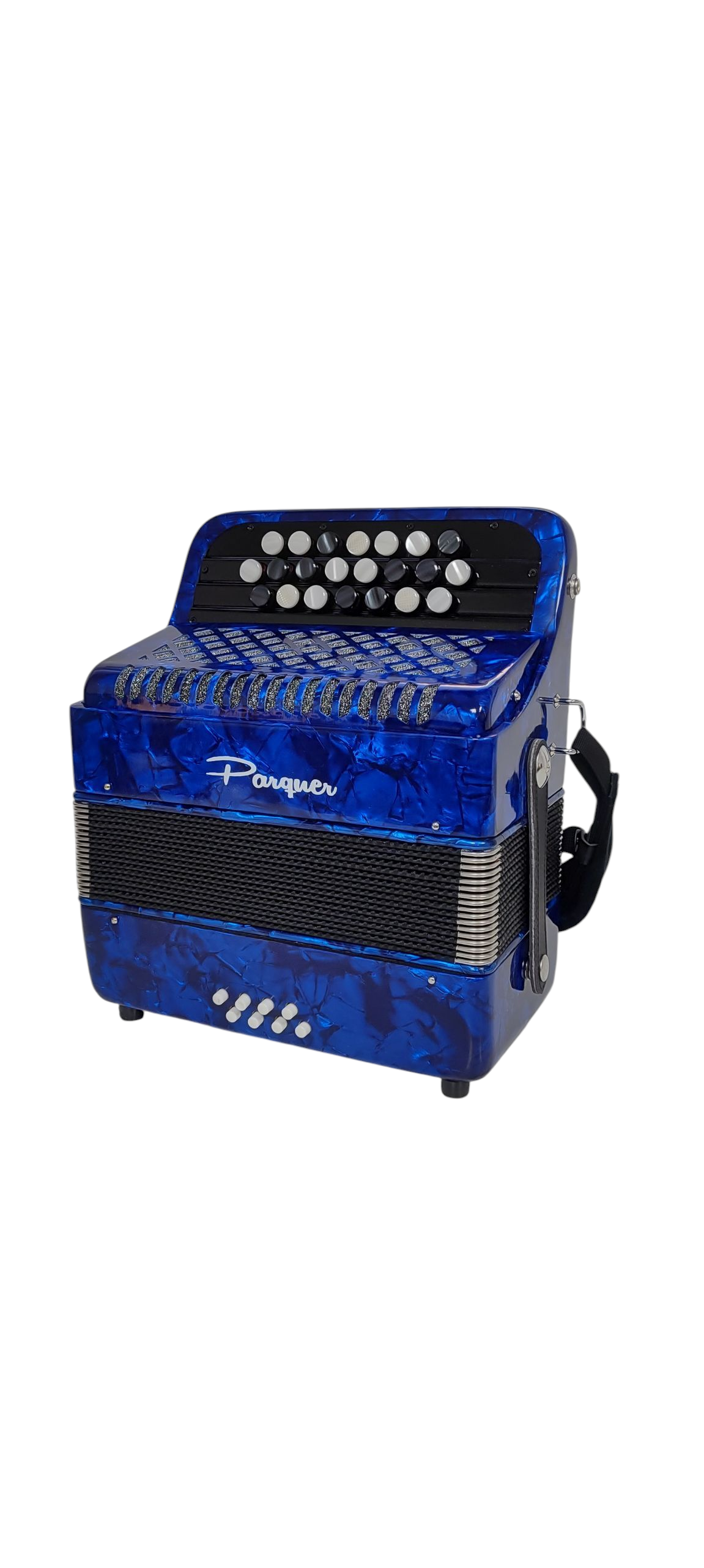 Acordeon Cromatico 22 Botones 8 Bajos Verdulera Funda Azul