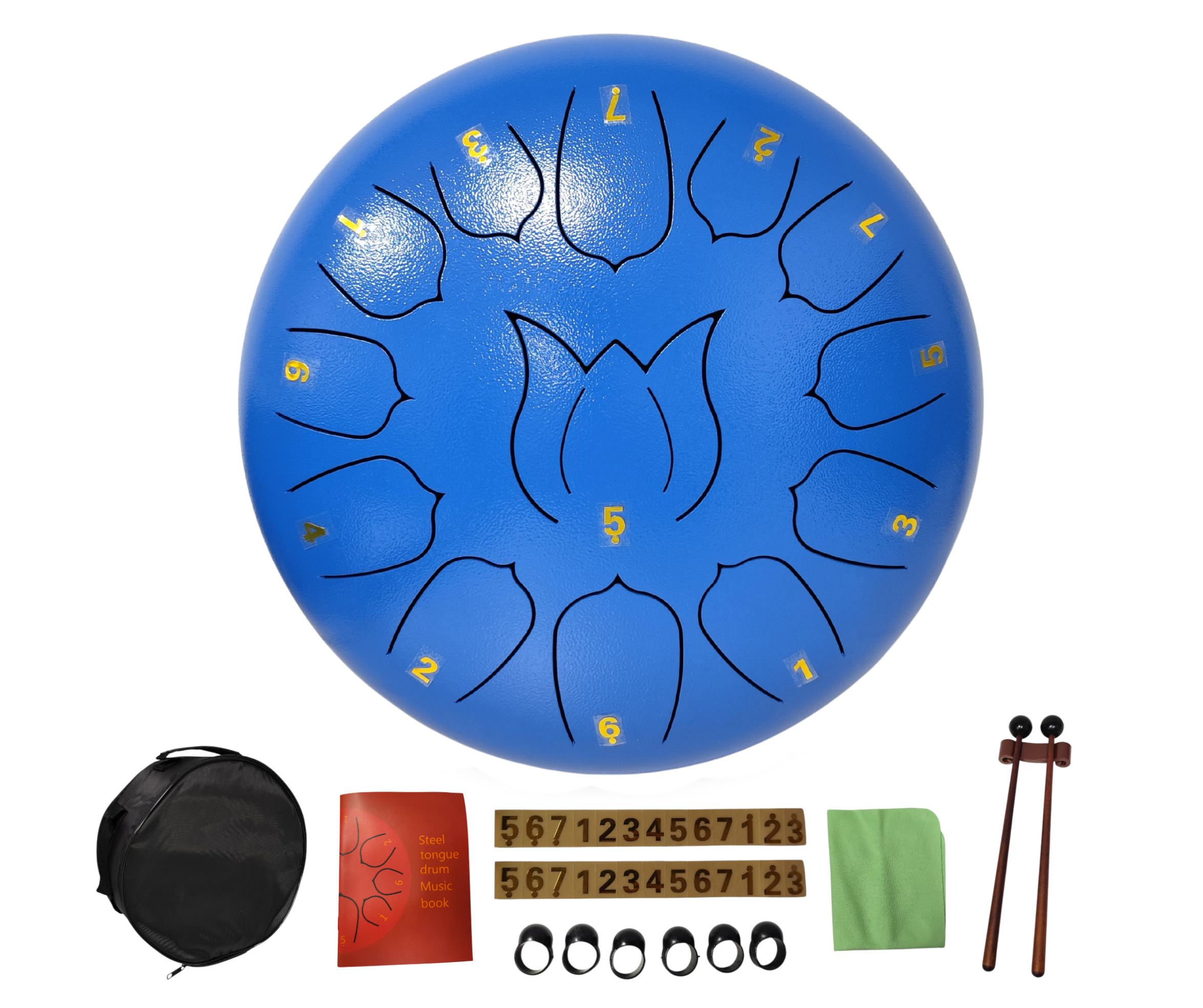 Steel Tongue Drum 12 Pulgadas 13 Tonos Azul Meditacion