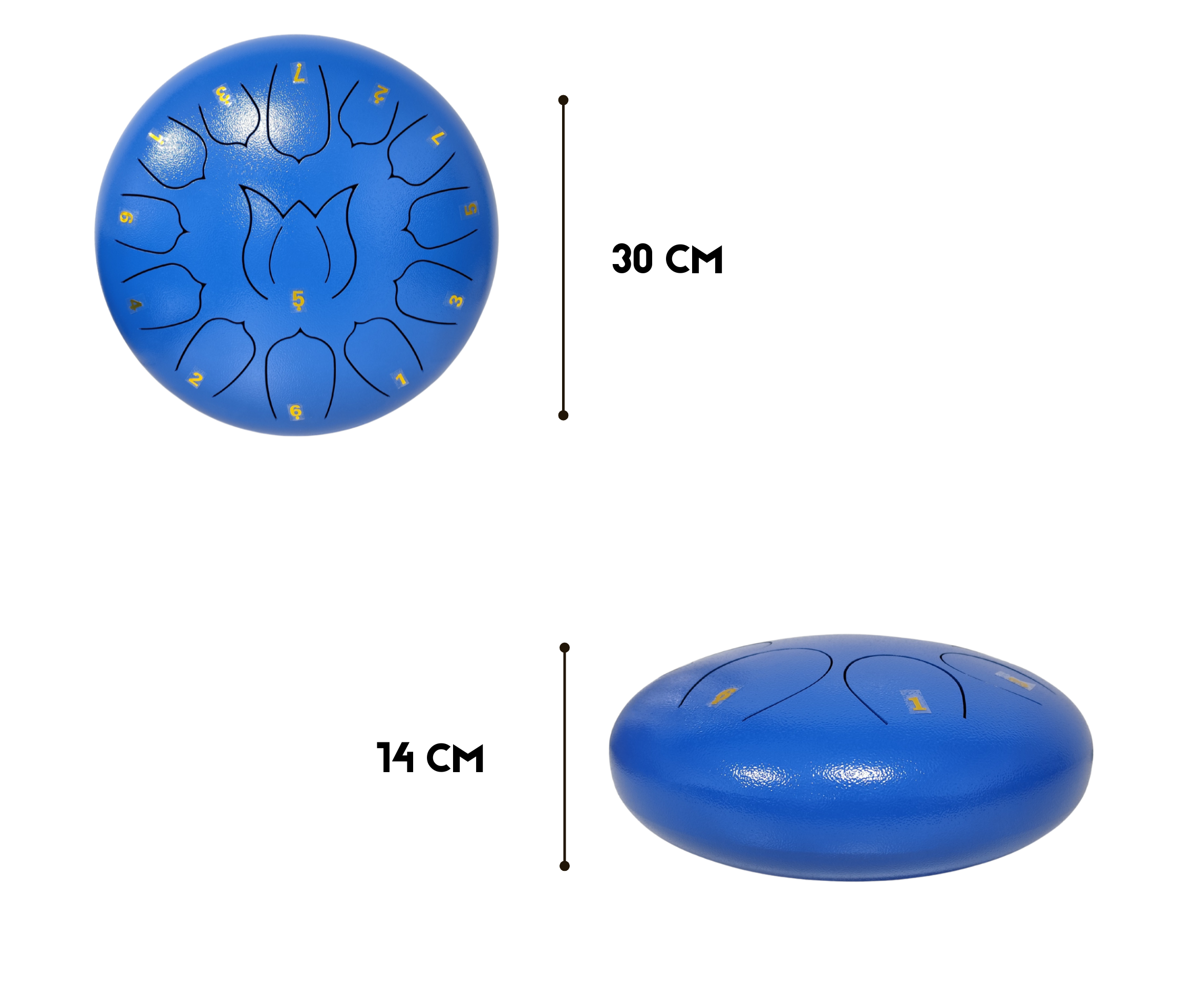 Steel Tongue Drum 12 Pulgadas 13 Tonos Azul Meditacion - Imagen 3
