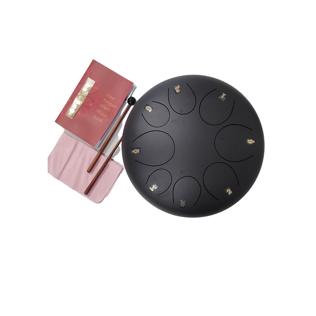 Steel Tongue Drum 10 Pulgadas 8 Tonos Negro Meditacion